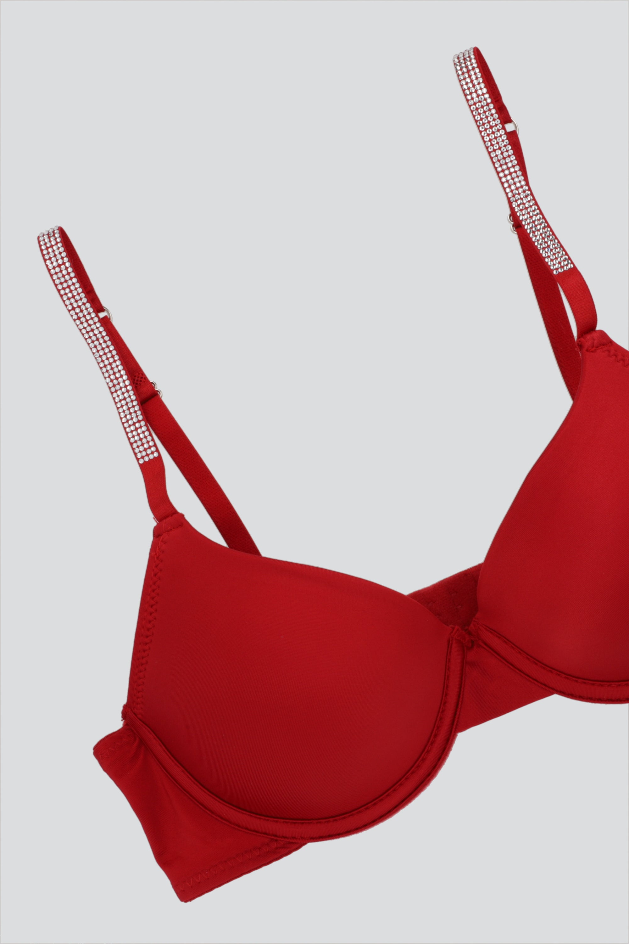 Bra liso detalle brillos ROJO