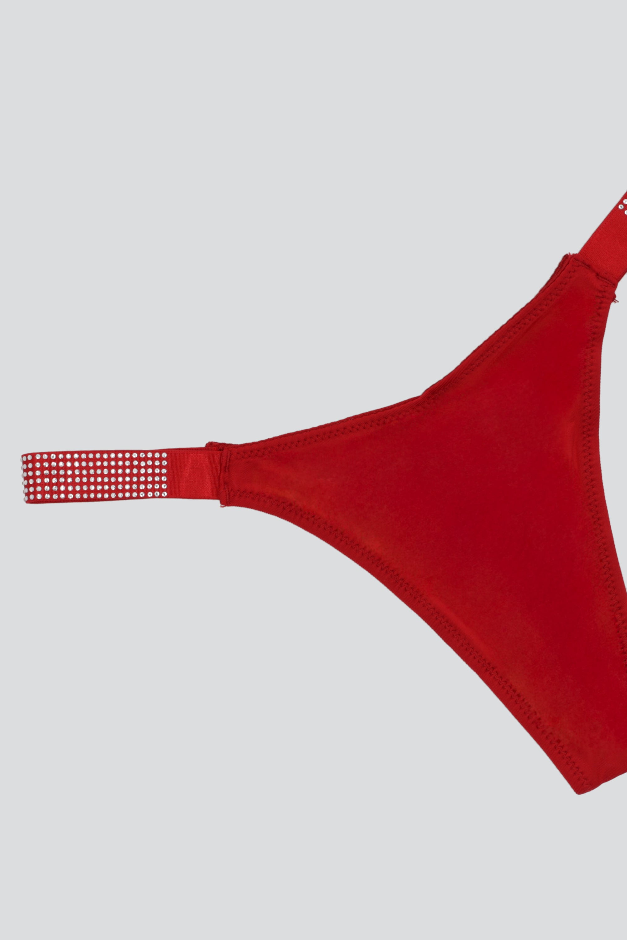 Tanga lisa detalle brillos ROJO