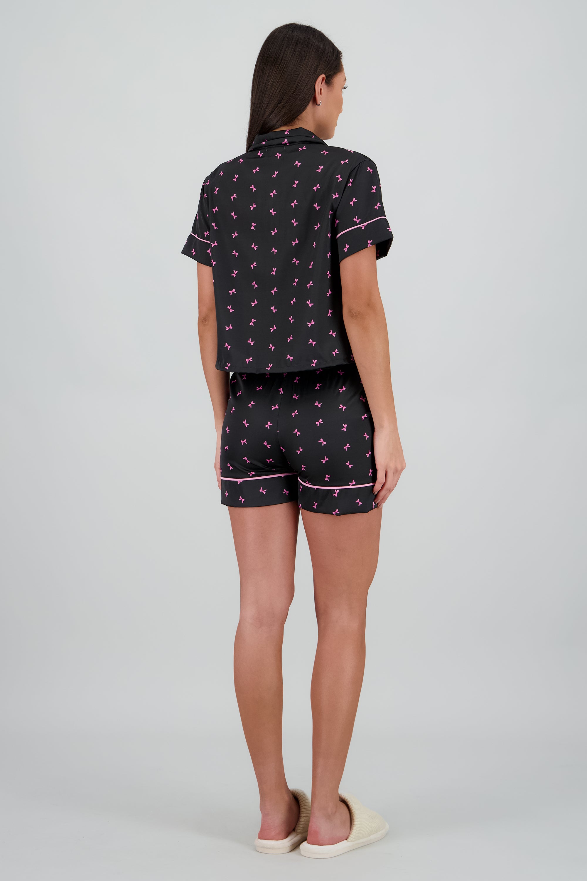 Pijama camisera moños NEGRO