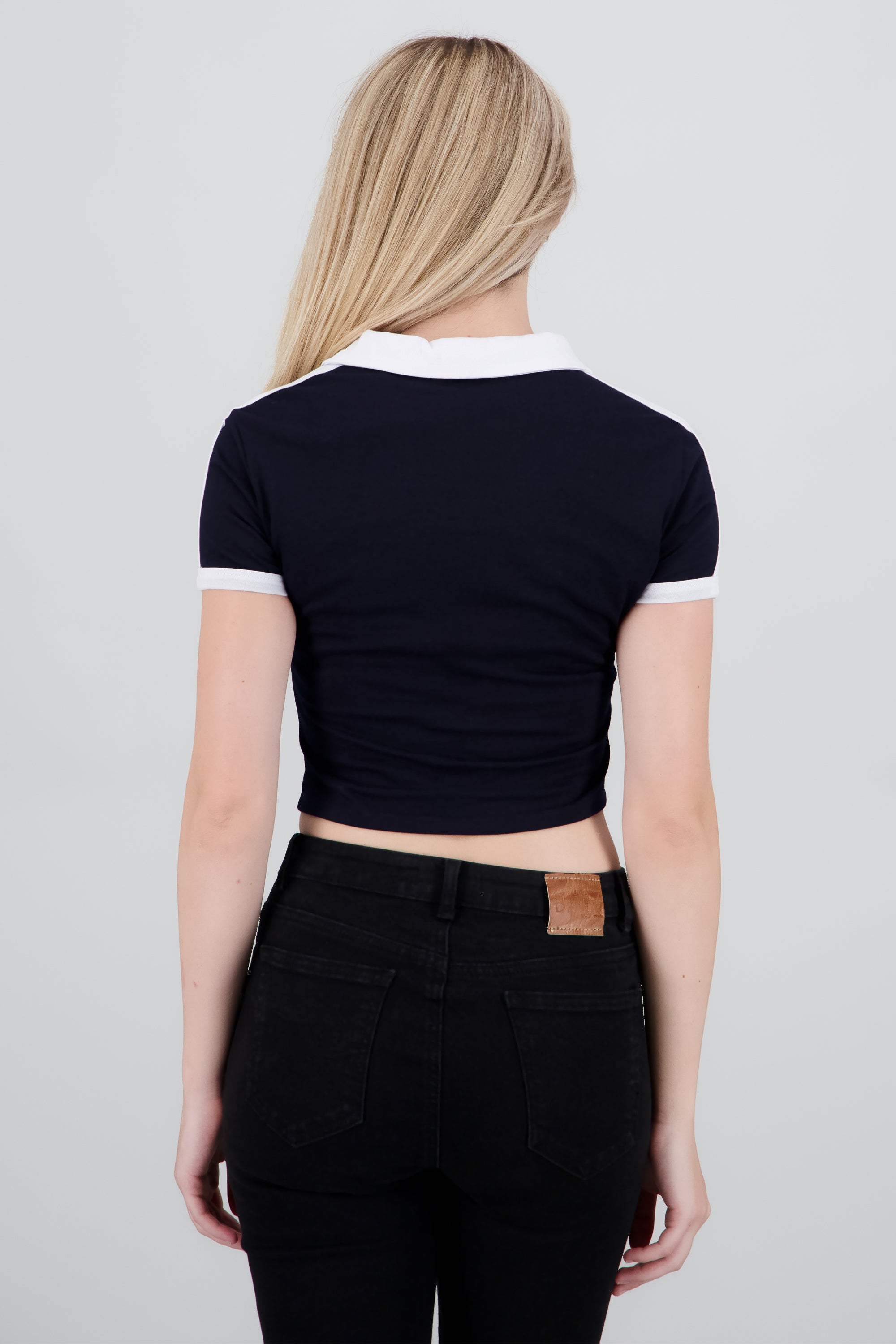 Top crop cuello polo Los Ángeles MARINO