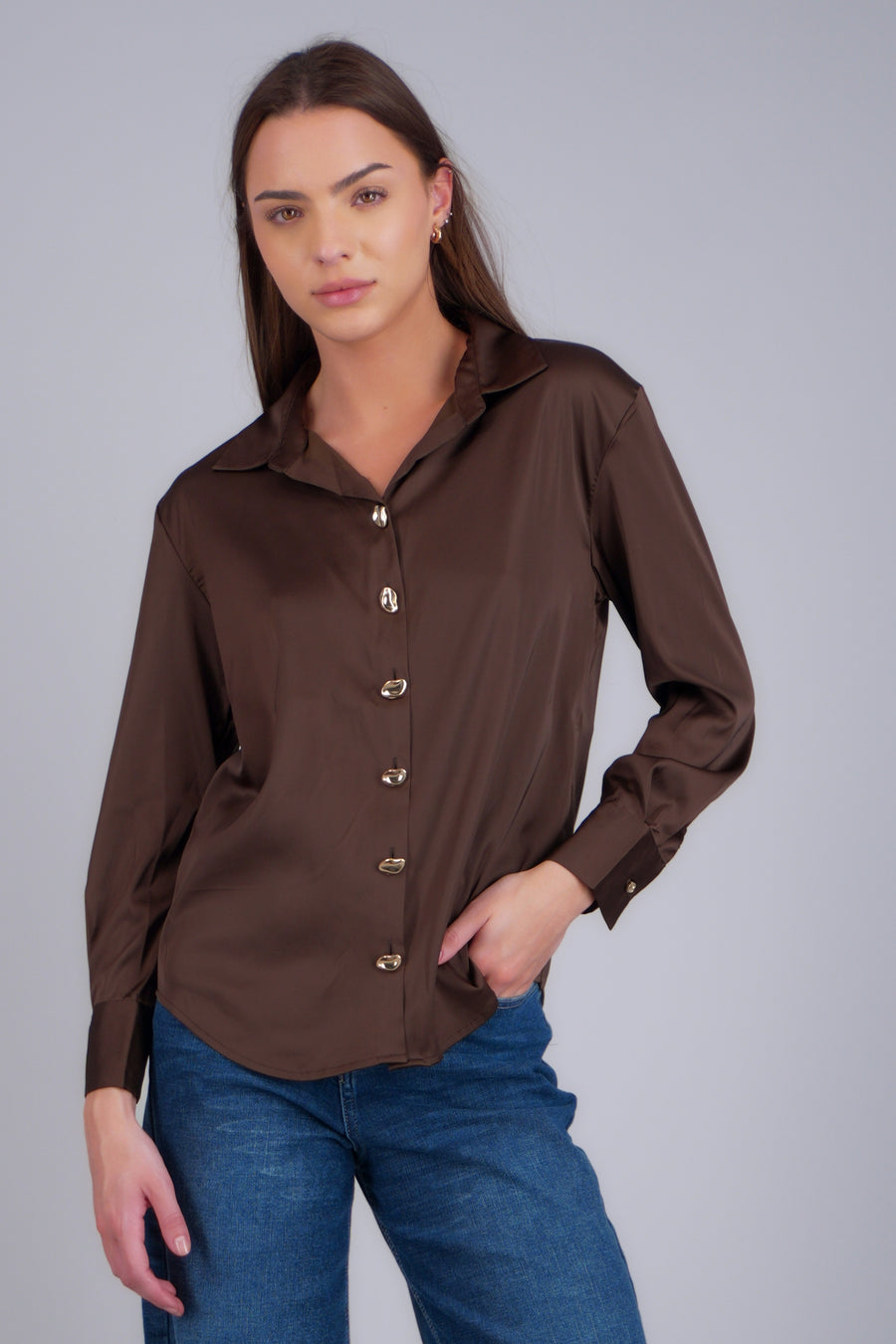 Camisa satin oversize