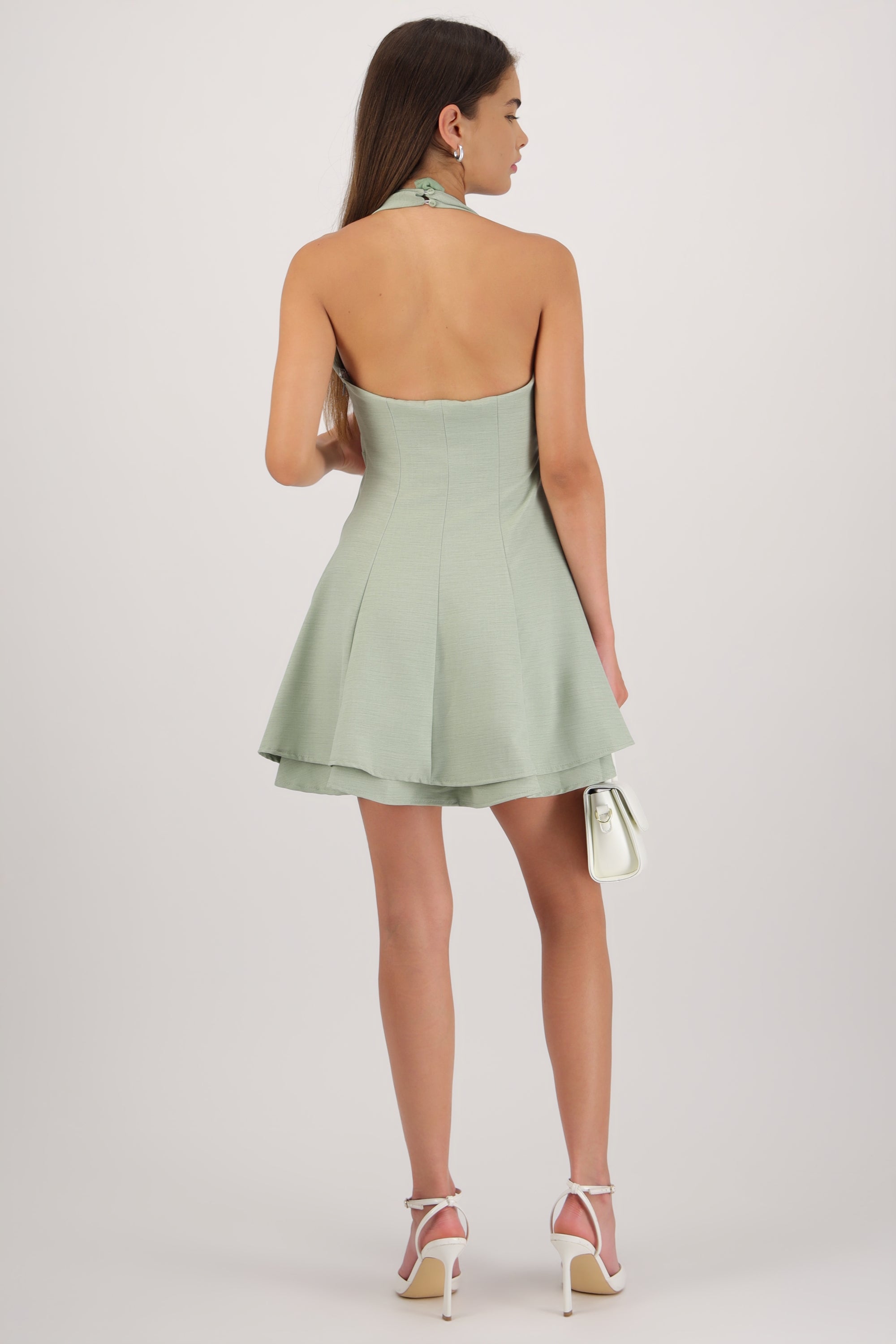 Vestido corto halter falda ampon hypsters SAGE