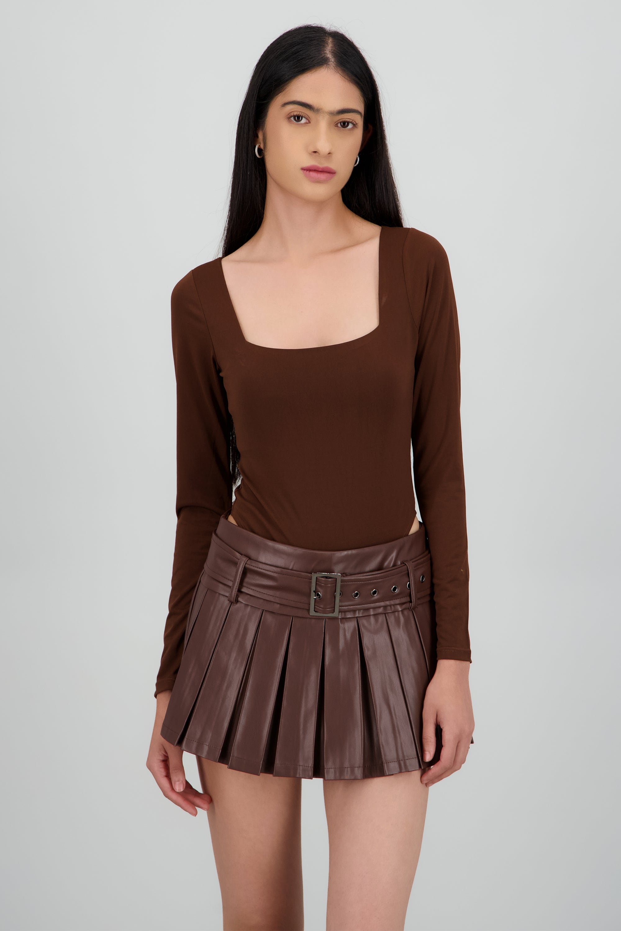 Bodysuit escote cuadrado CHOCOLATE