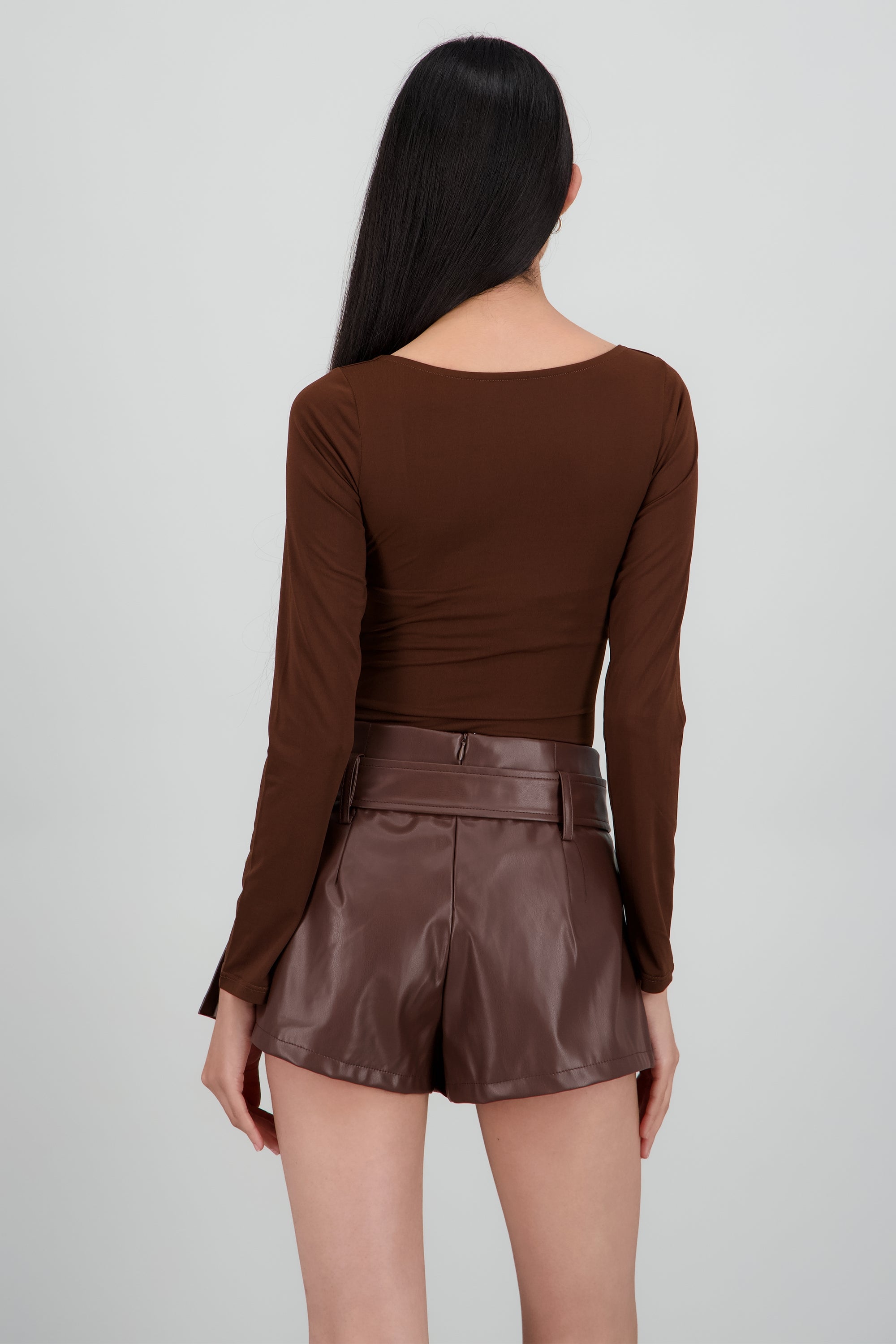 Bodysuit escote cuadrado CHOCOLATE