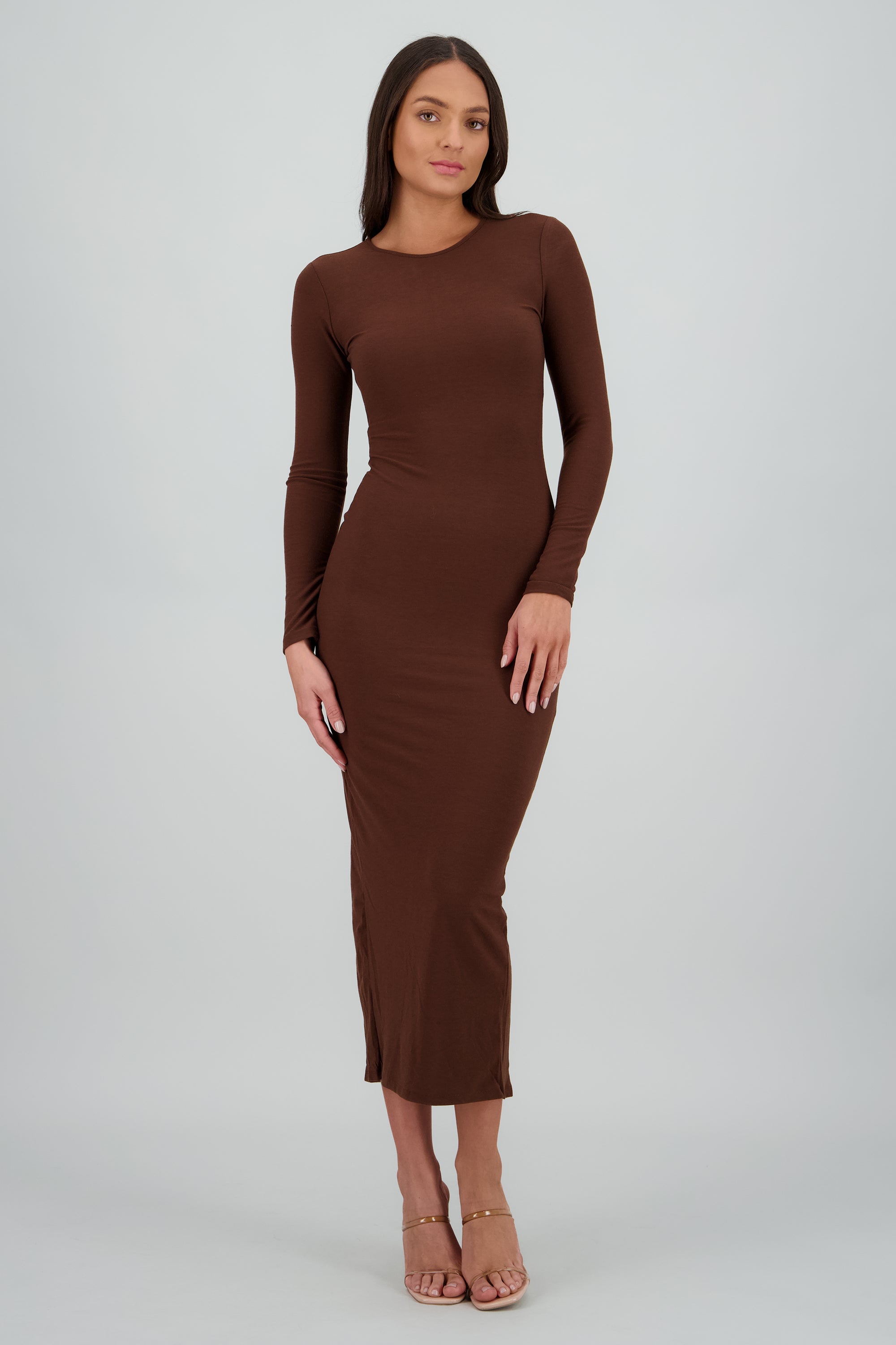 Vestido satinado midi AZUL BRILLANTE