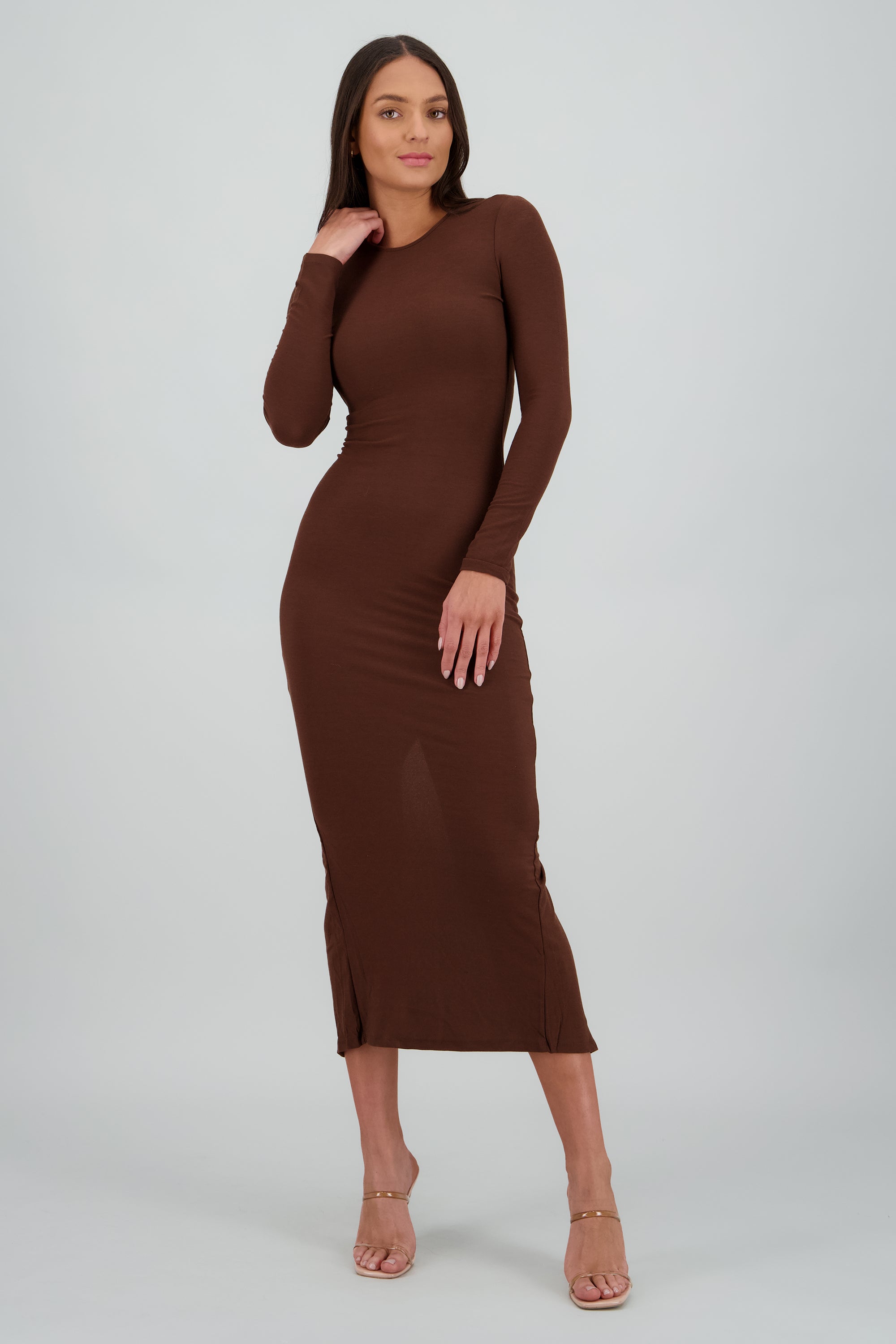 Vestido satinado midi AZUL BRILLANTE