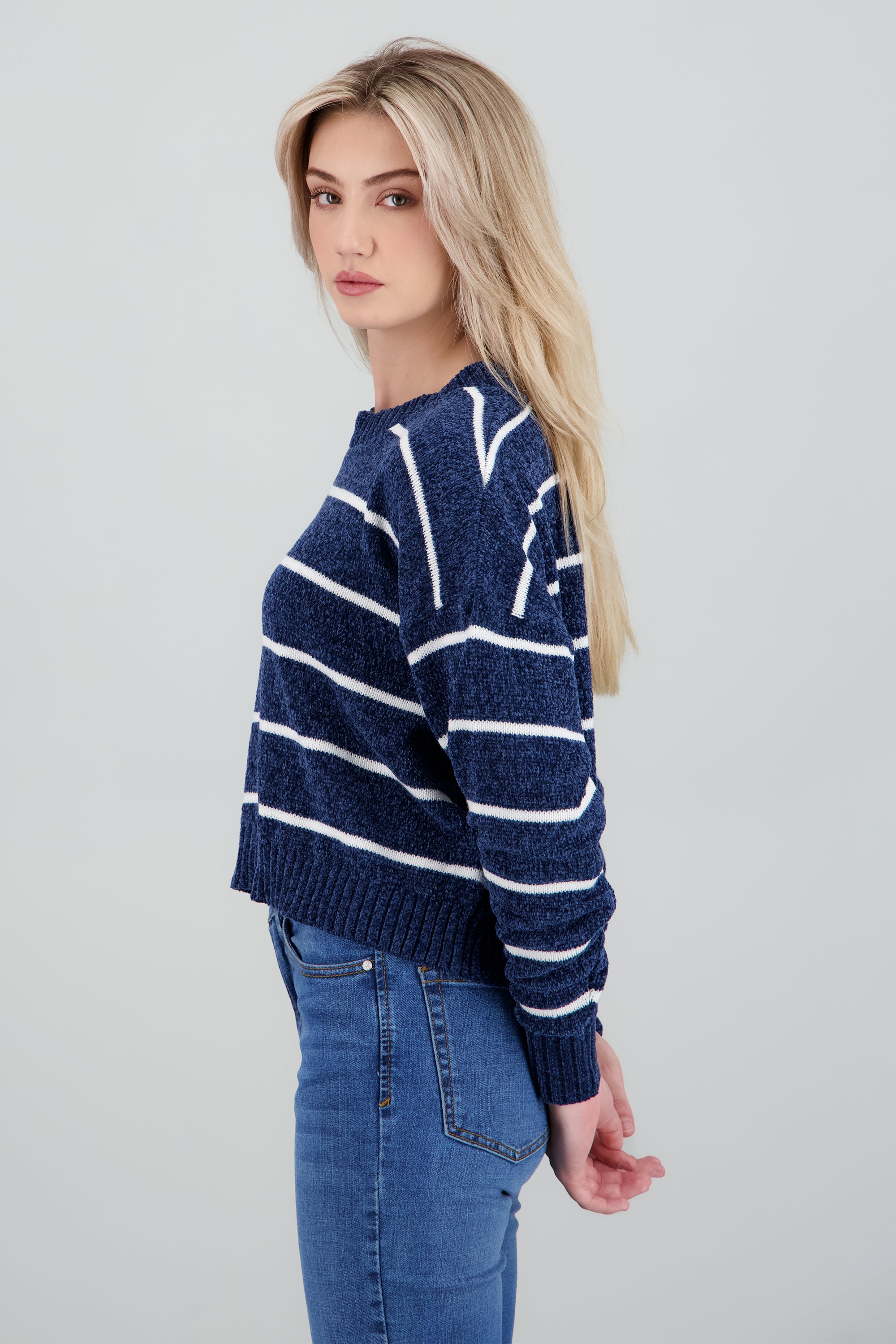 Sueter suave rayas delgadas MARINO COMBO