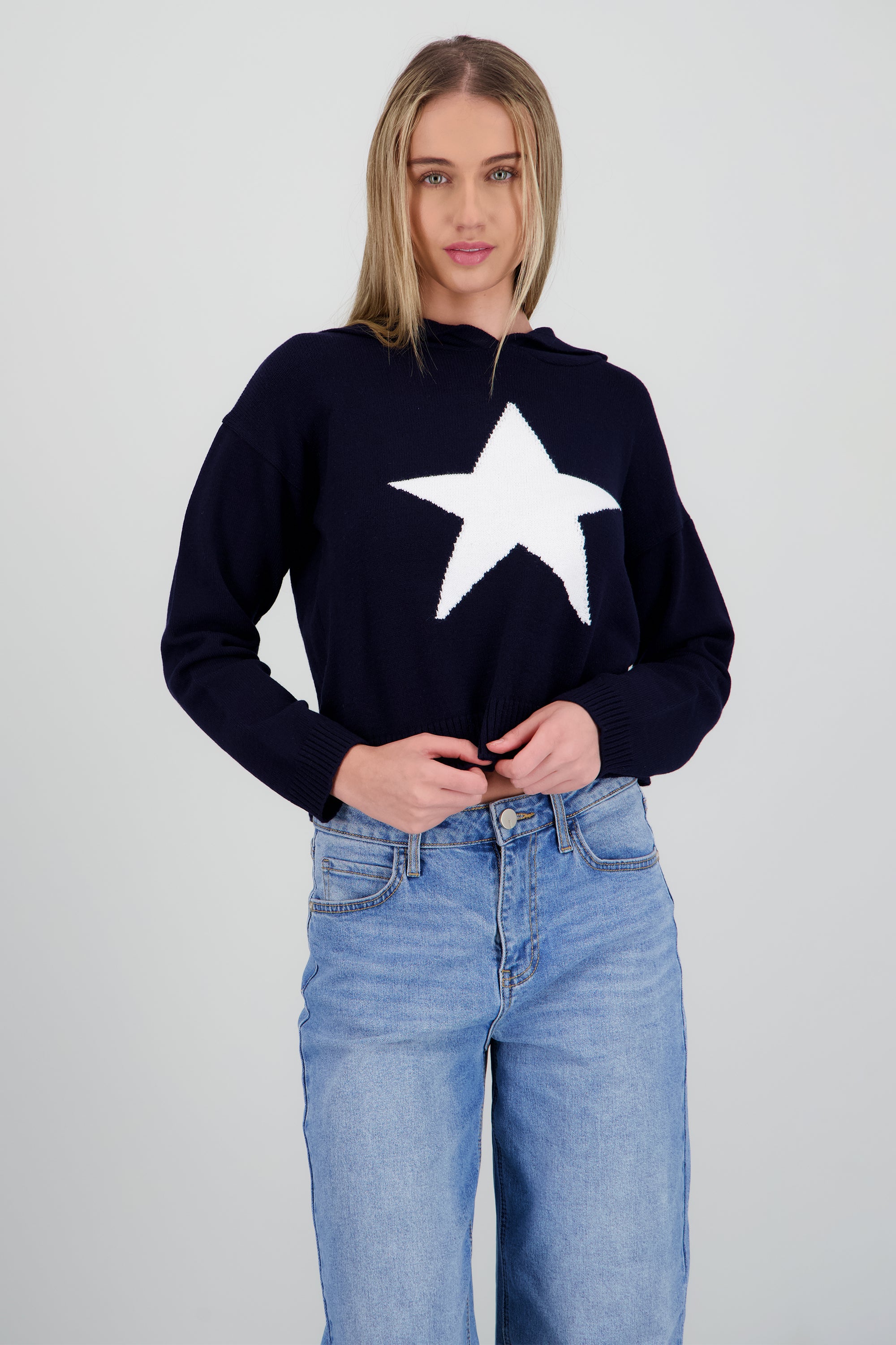 Sudadera tejida estrella MARINO