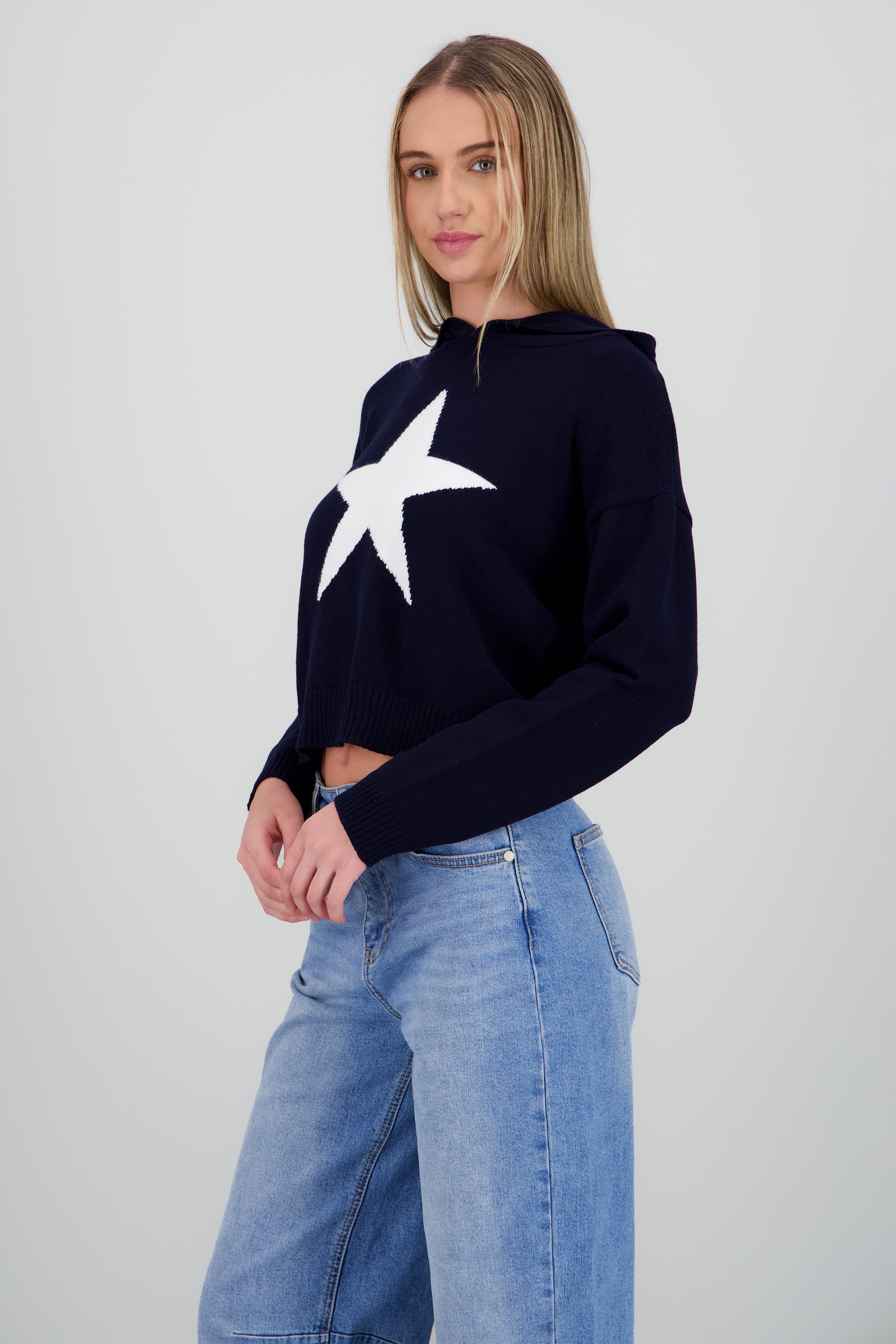 Sudadera tejida estrella MARINO