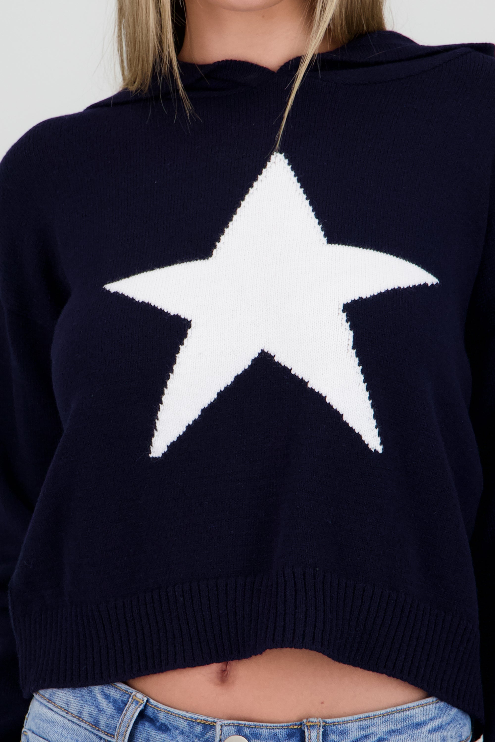 Sudadera tejida estrella MARINO