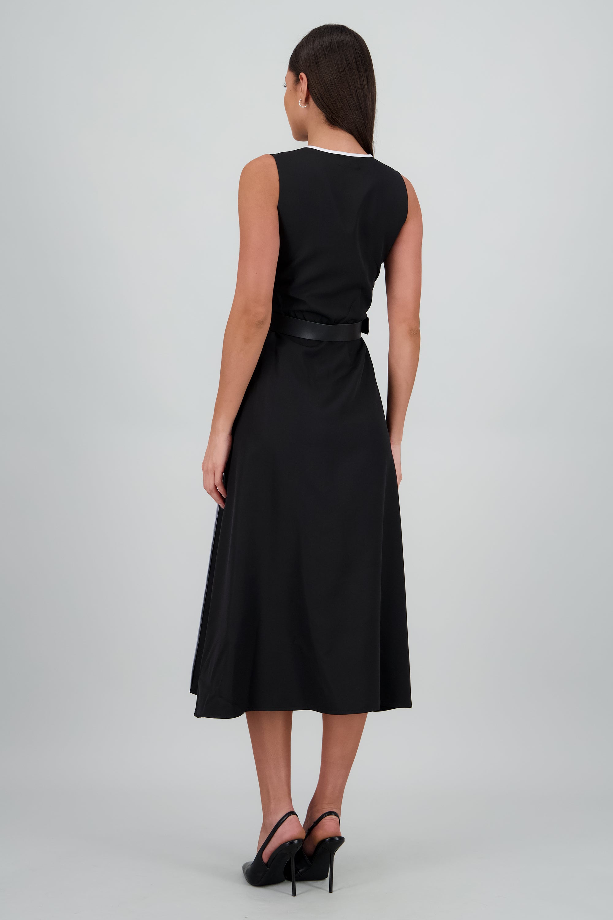 vestido crossline contraste NEGRO COMBO