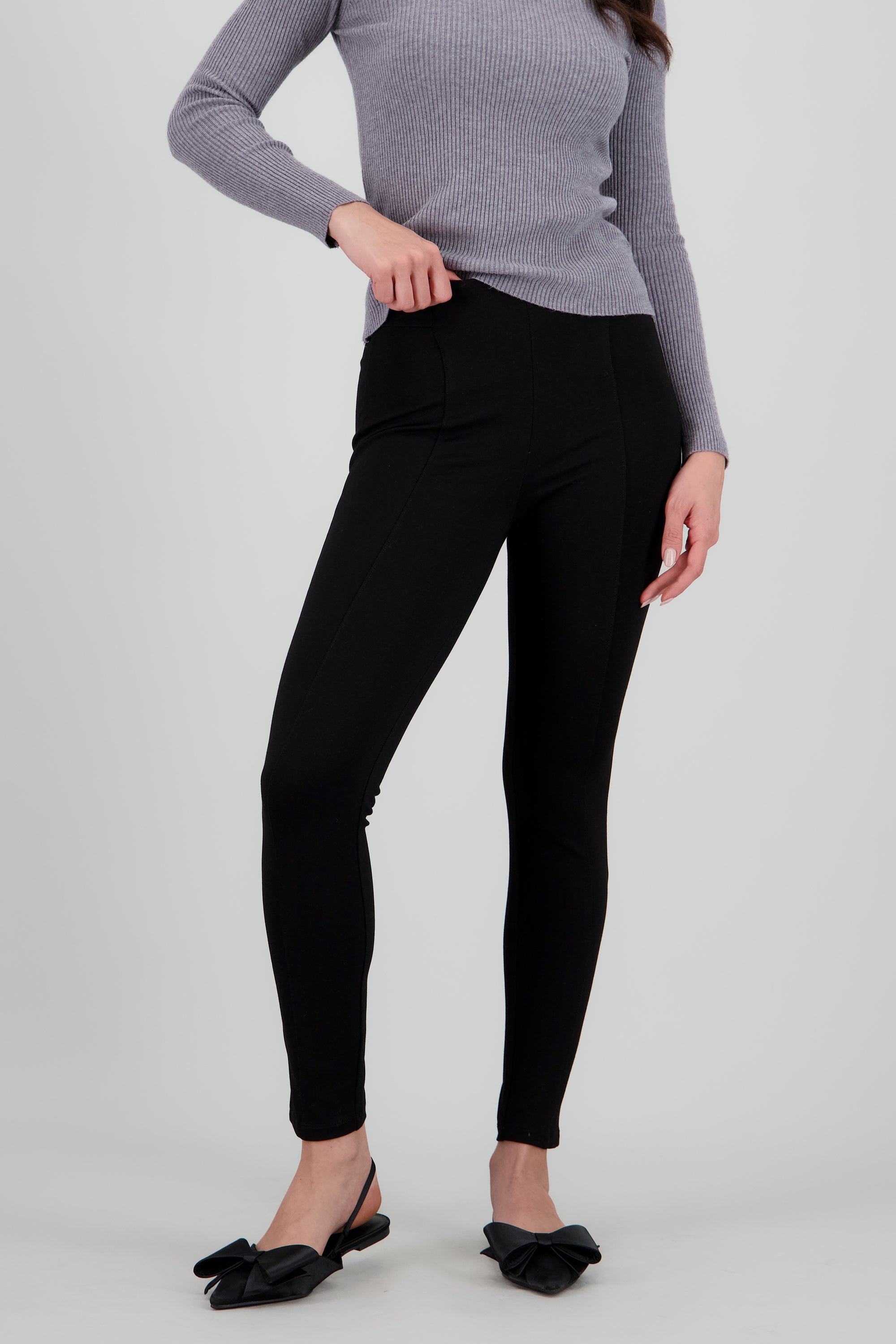 leggings slim fit waistline NEGRO