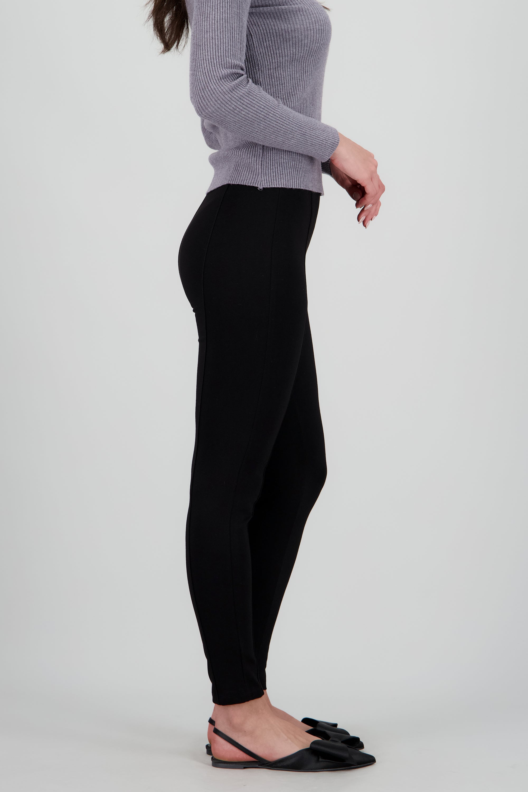 leggings slim fit waistline NEGRO