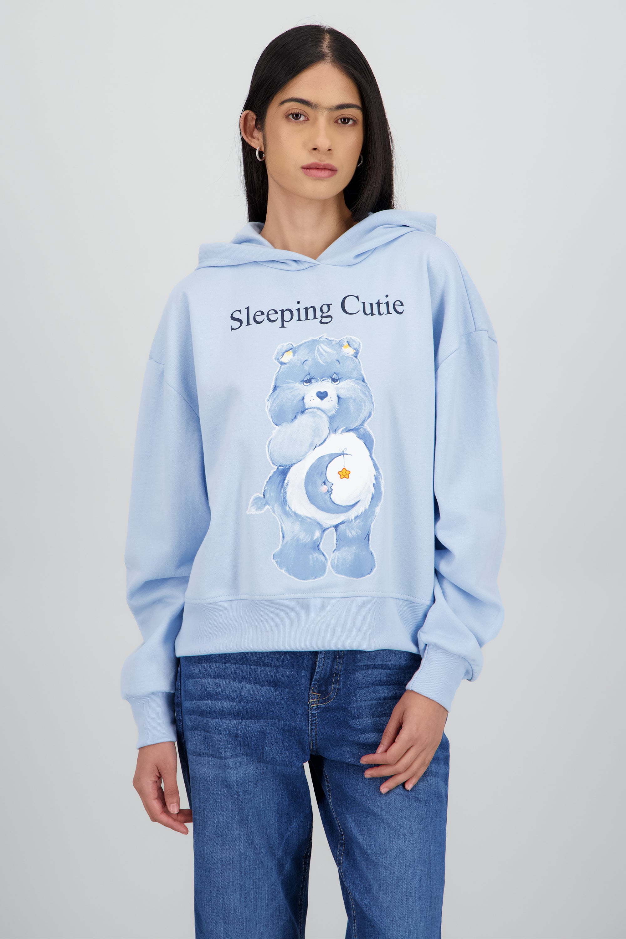 Sudadera gorro sleeping cutie AZUL PASTEL