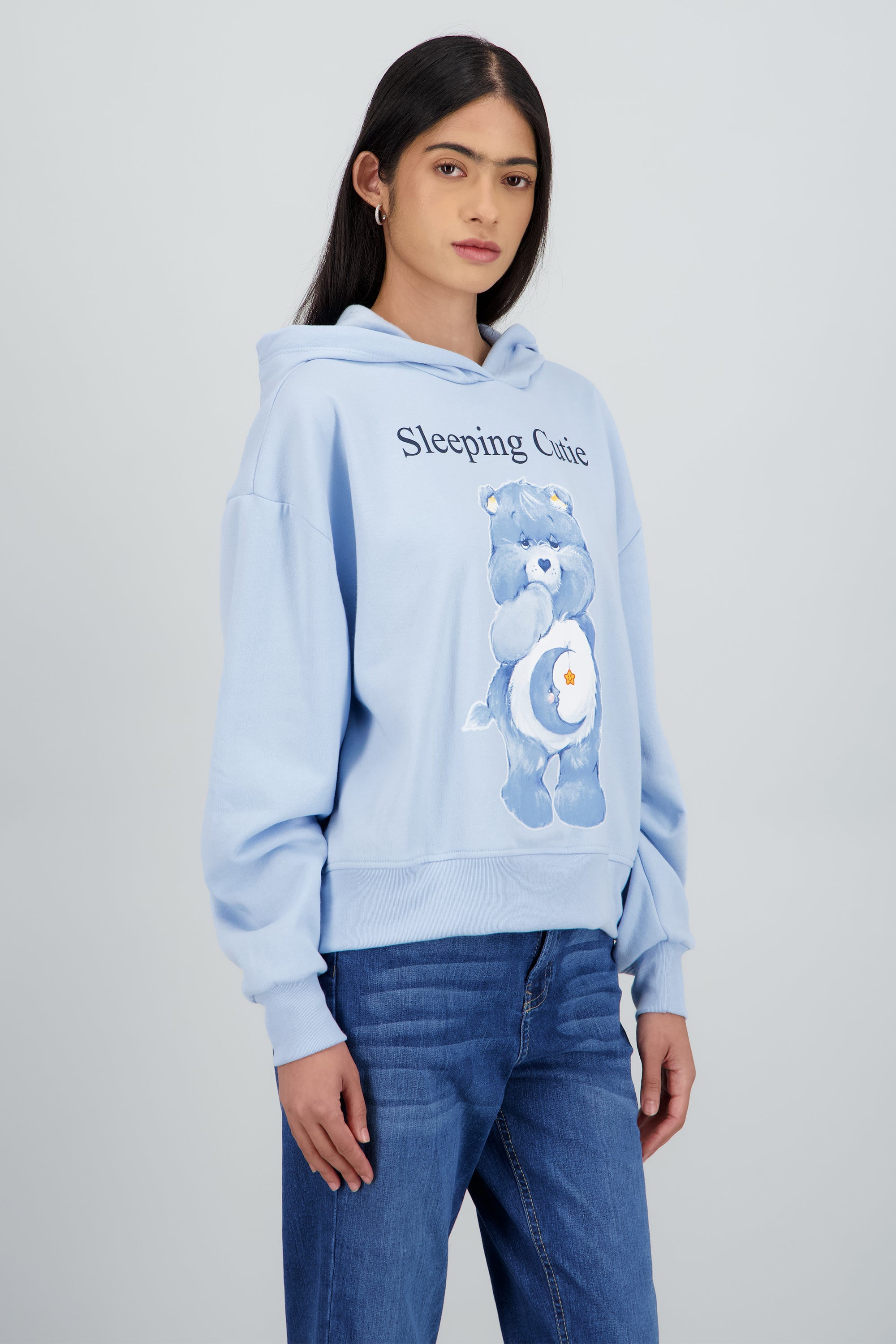 Sudadera gorro sleeping cutie AZUL PASTEL