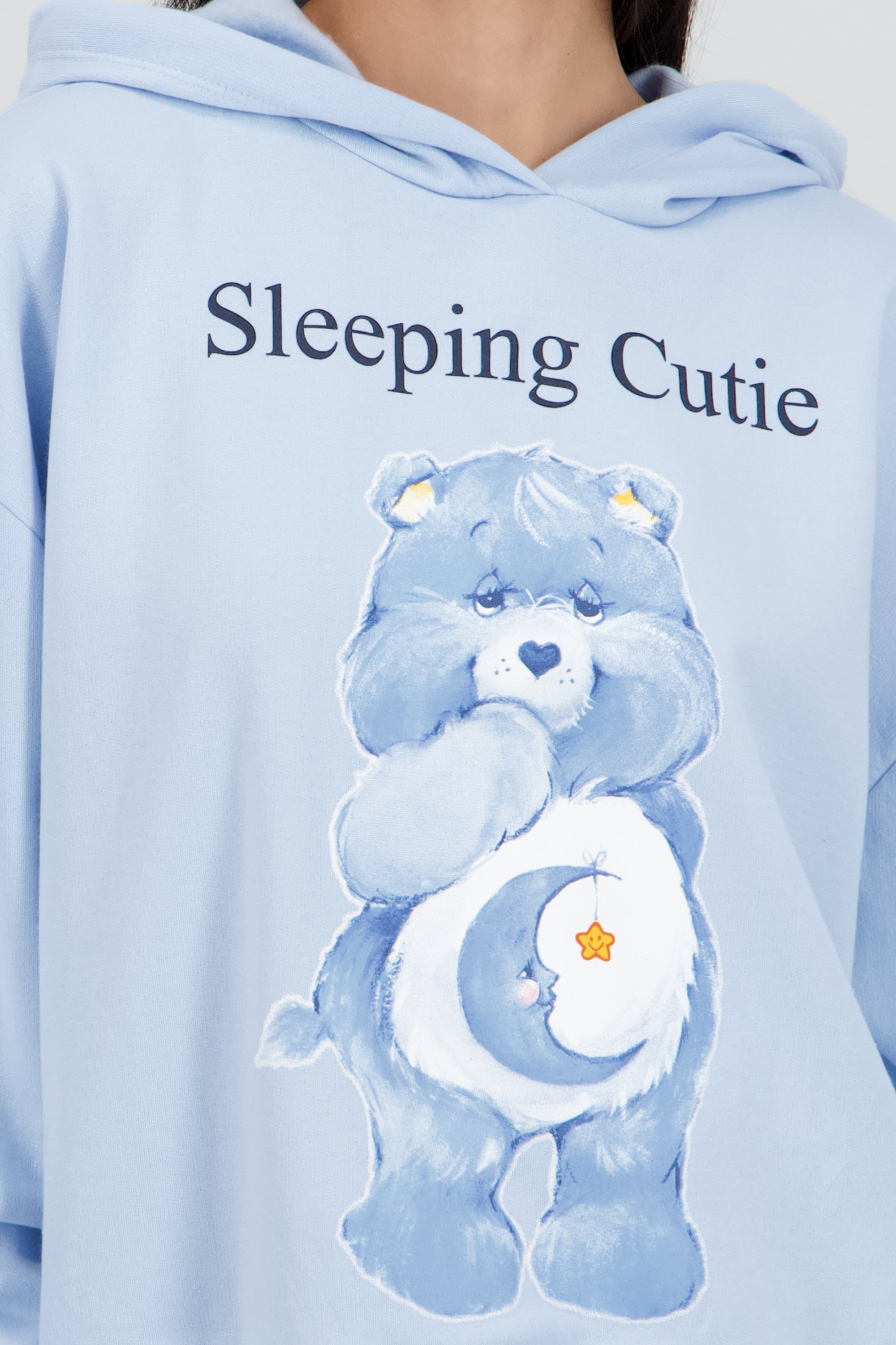 Sudadera gorro sleeping cutie AZUL PASTEL