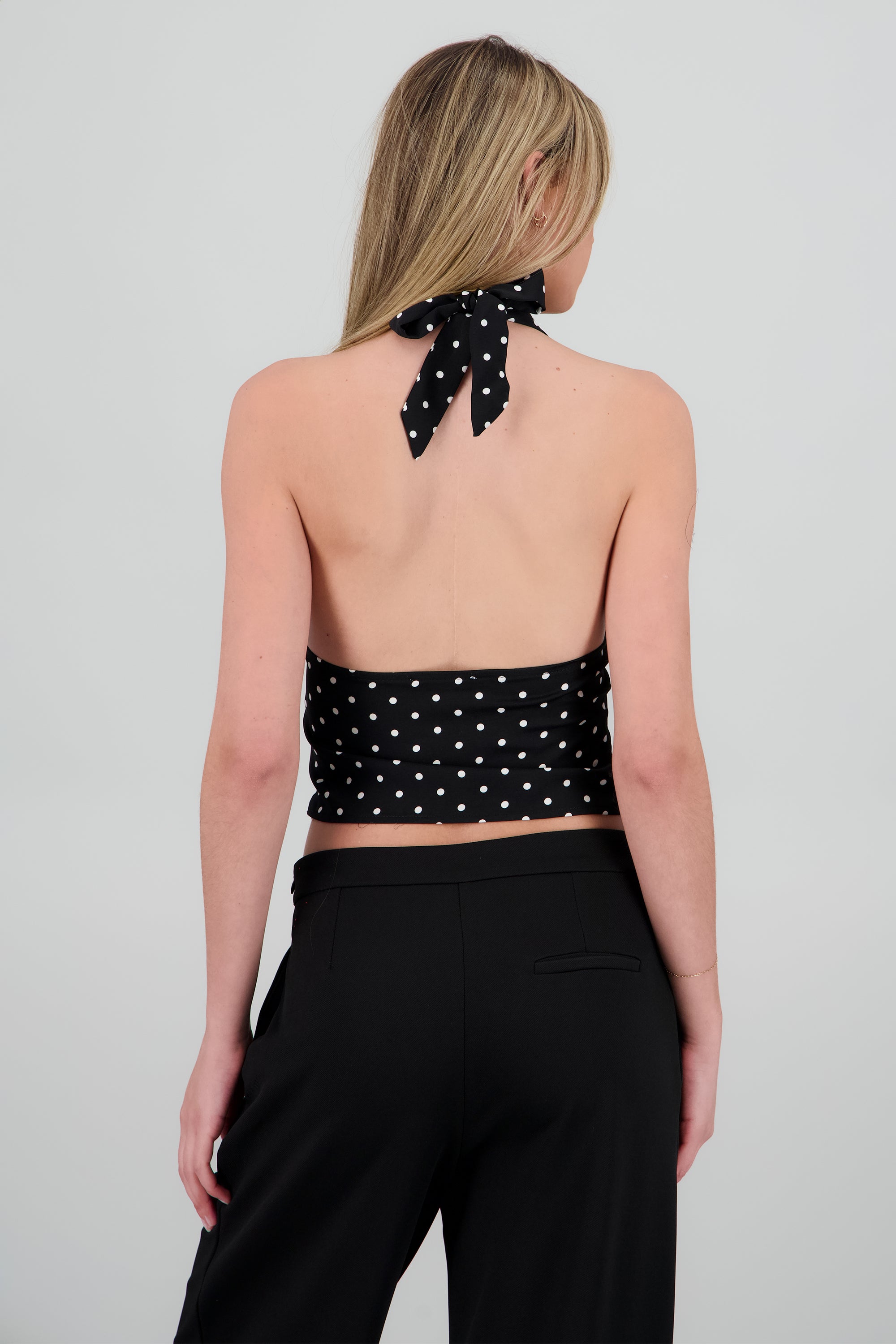 Blusa halter polka dots NEGRO COMBO
