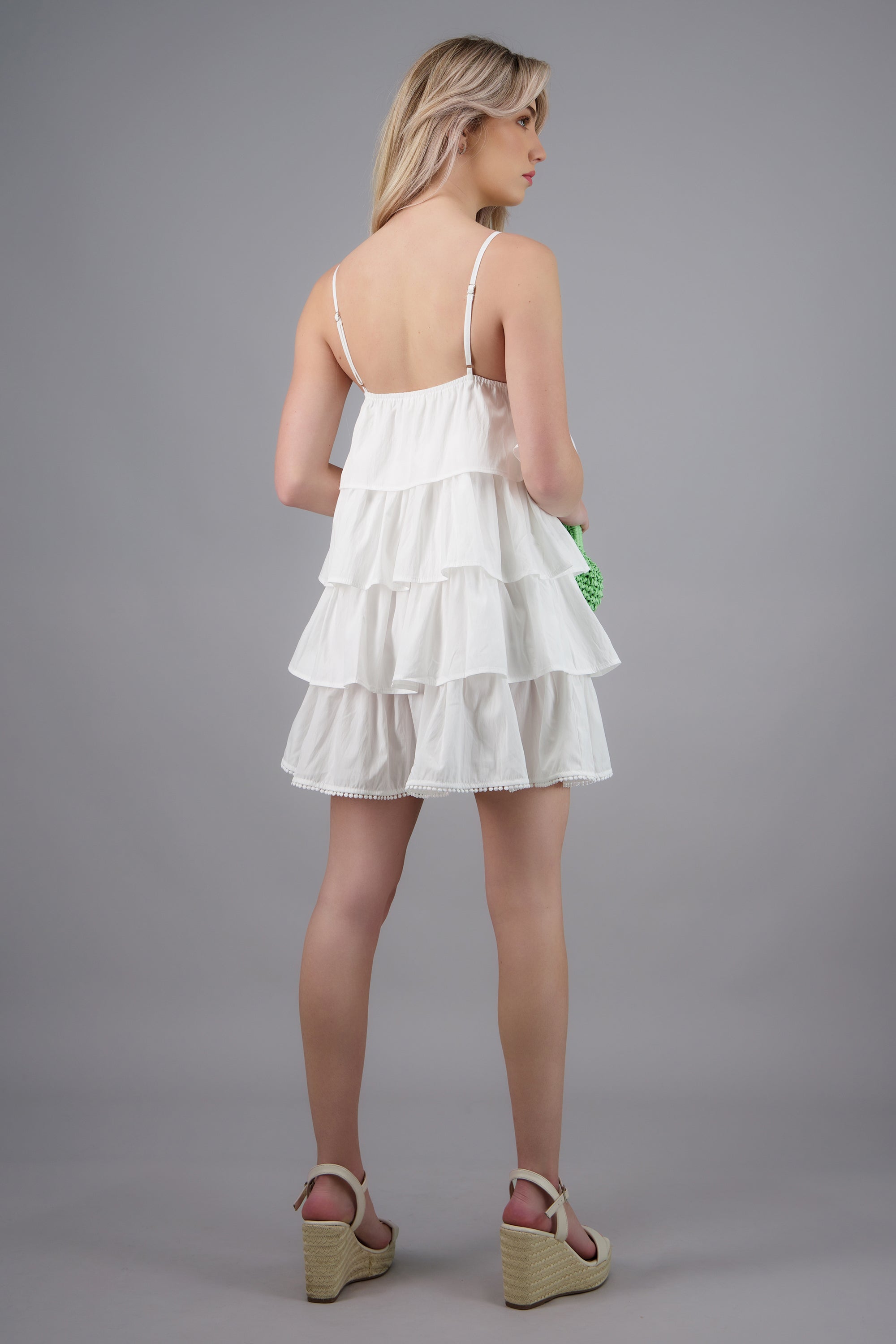Vestido tirantes capas BLANCO
