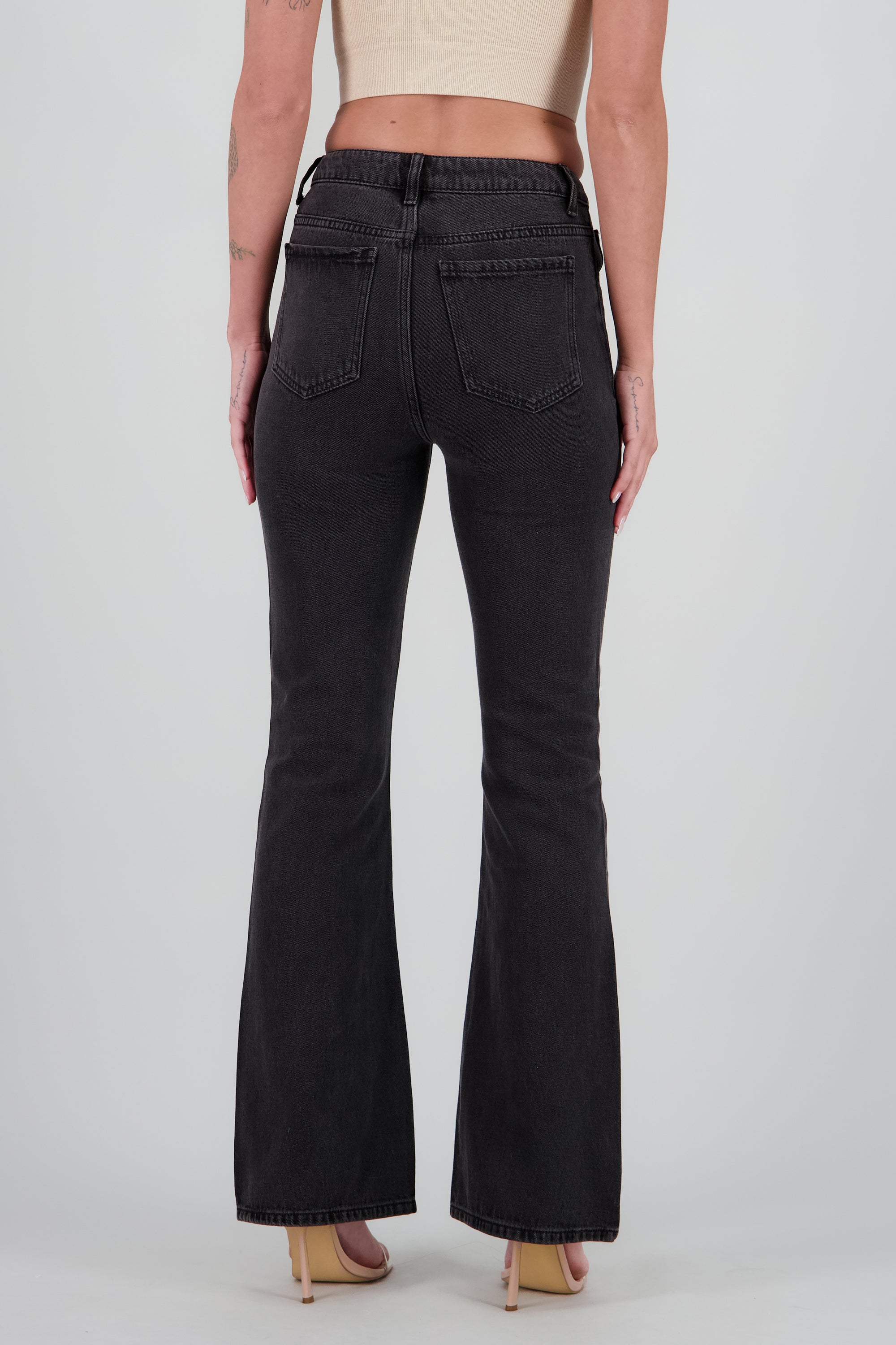 Jeans flared high waisted NEGRO