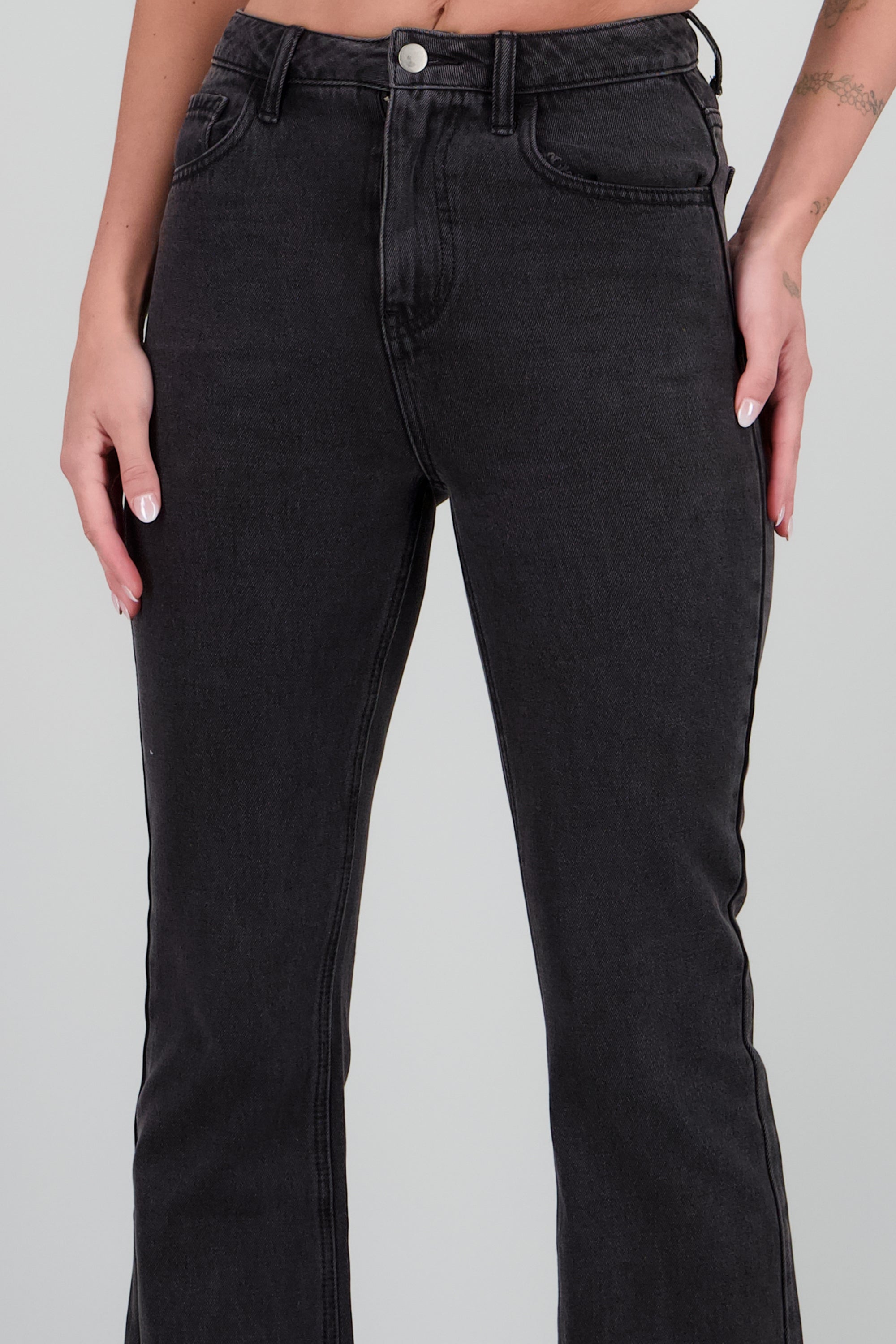 Jeans flared high waisted NEGRO