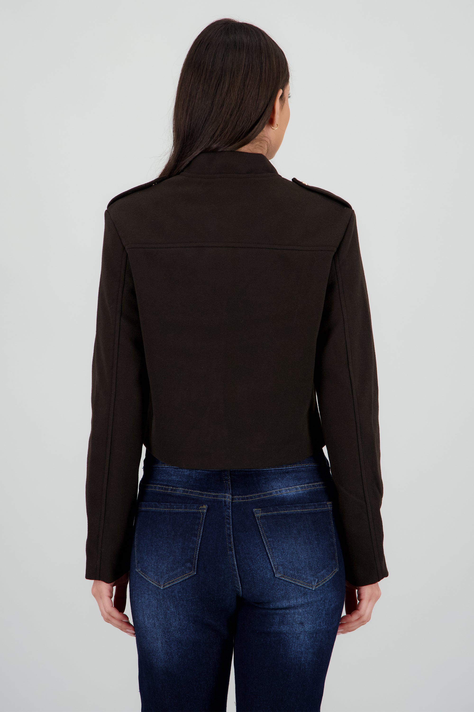 utility gold button blazer CAFE