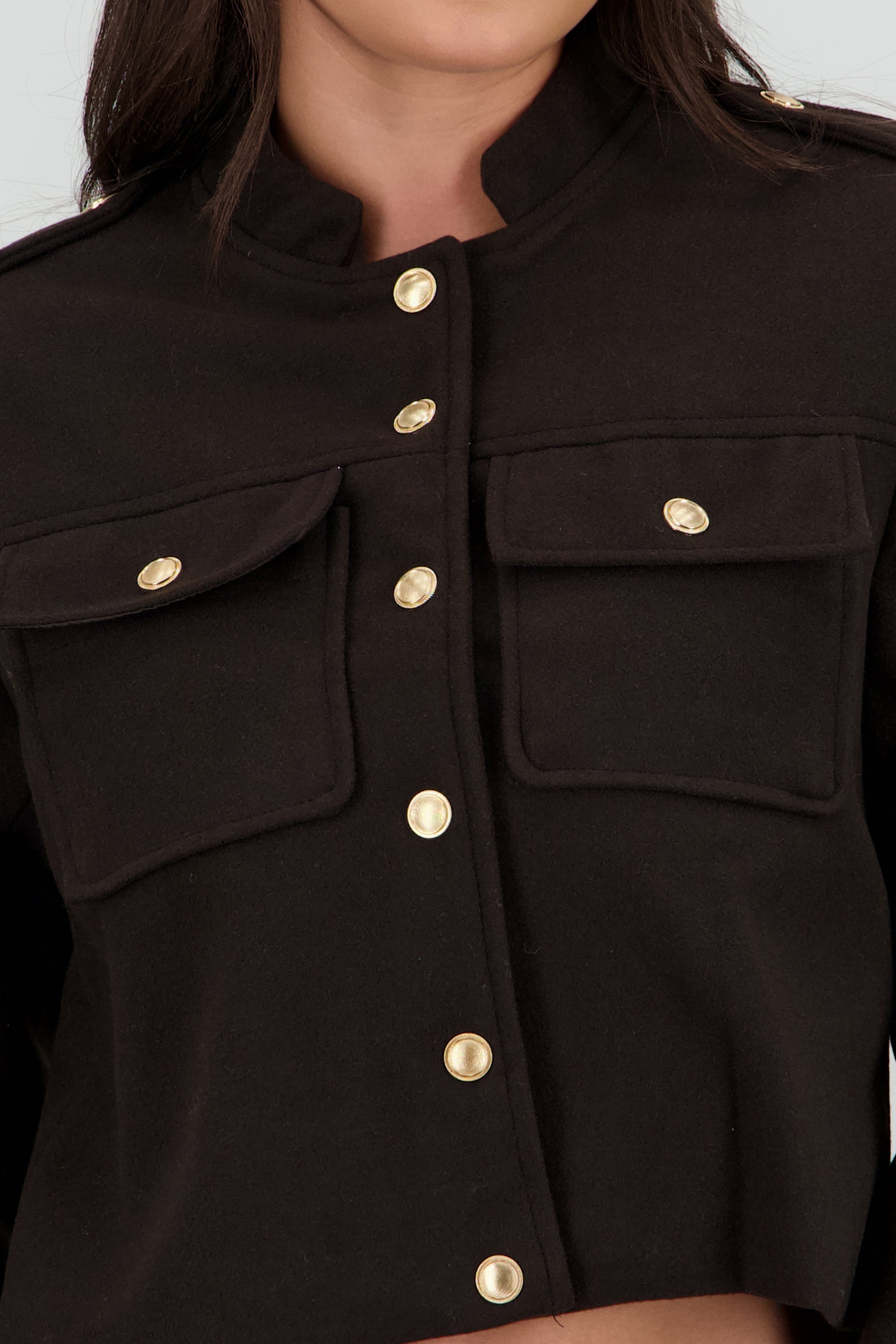 utility gold button blazer CAFE