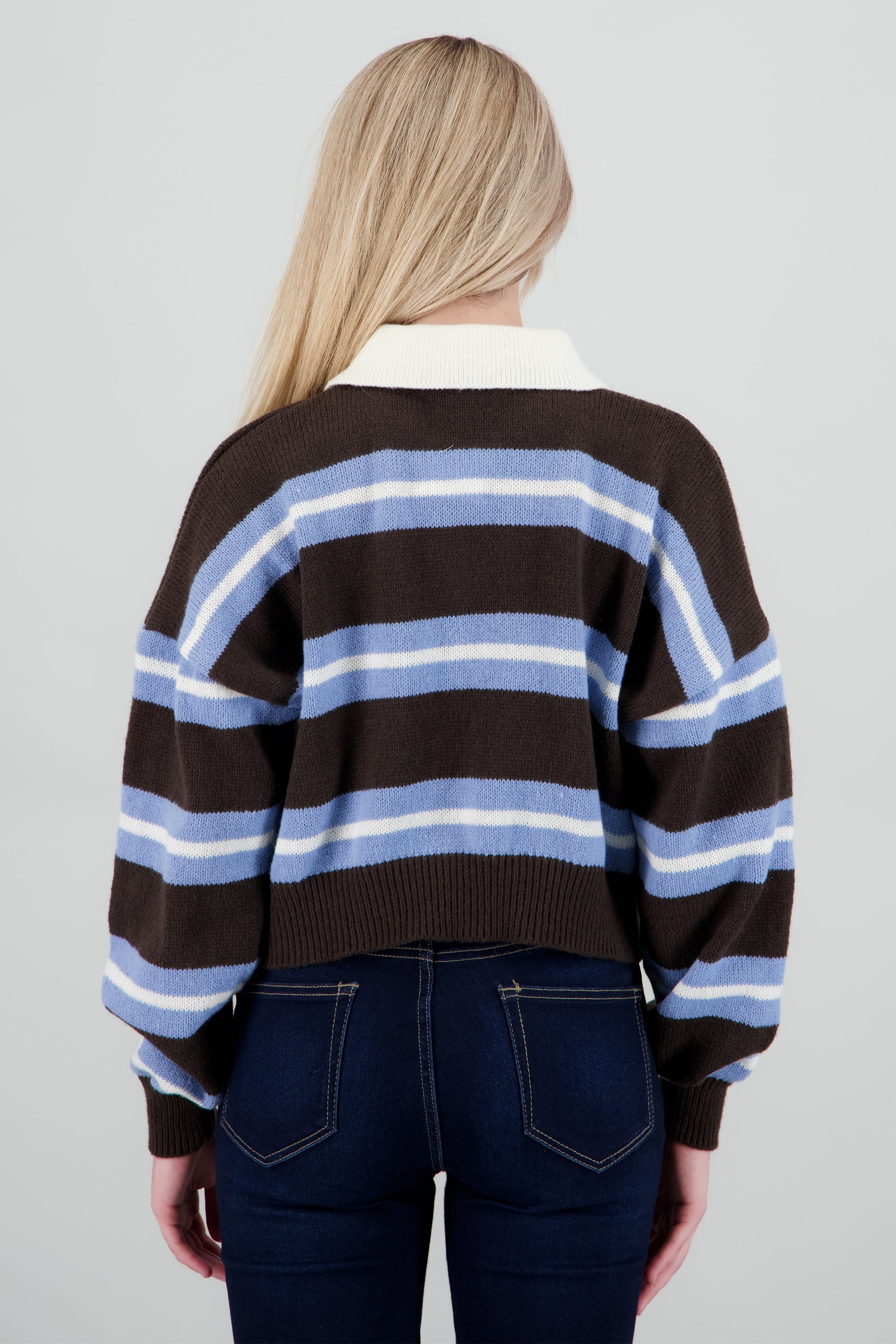 Sueter polo rayas CAFE COMBO