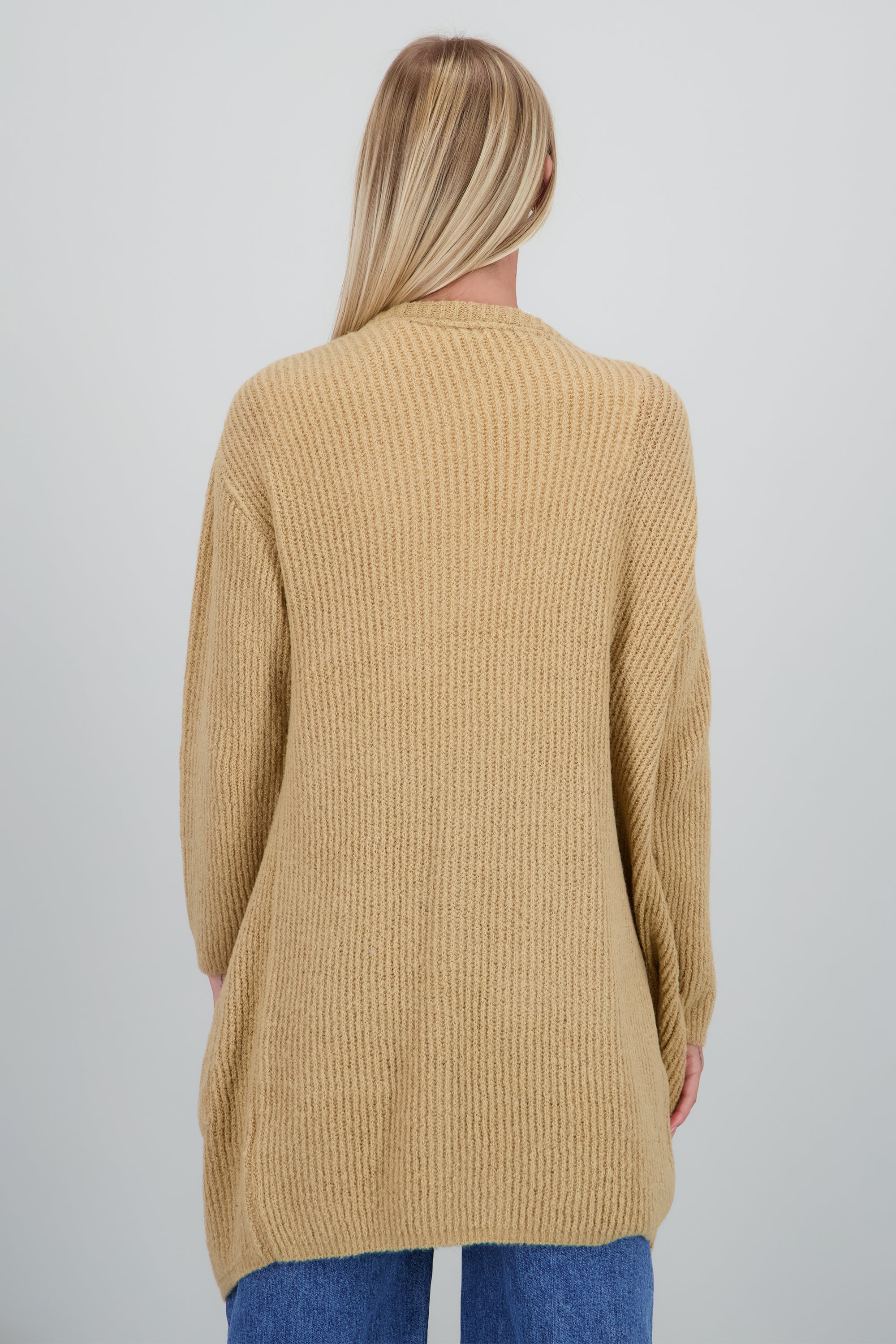 Cardigan largo detalle bolsas TAUPE