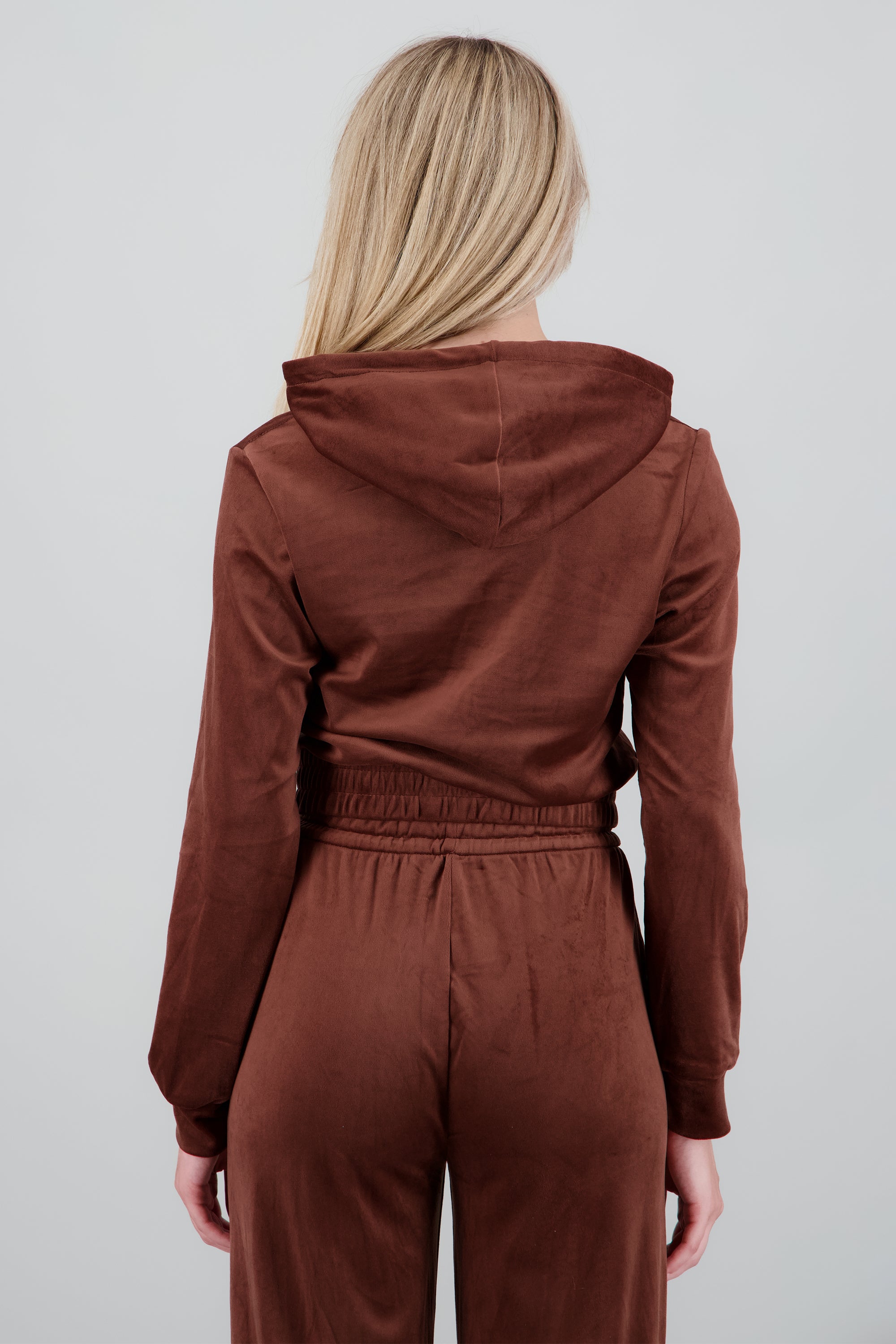 Hoodie velvet cierre CHOCOLATE