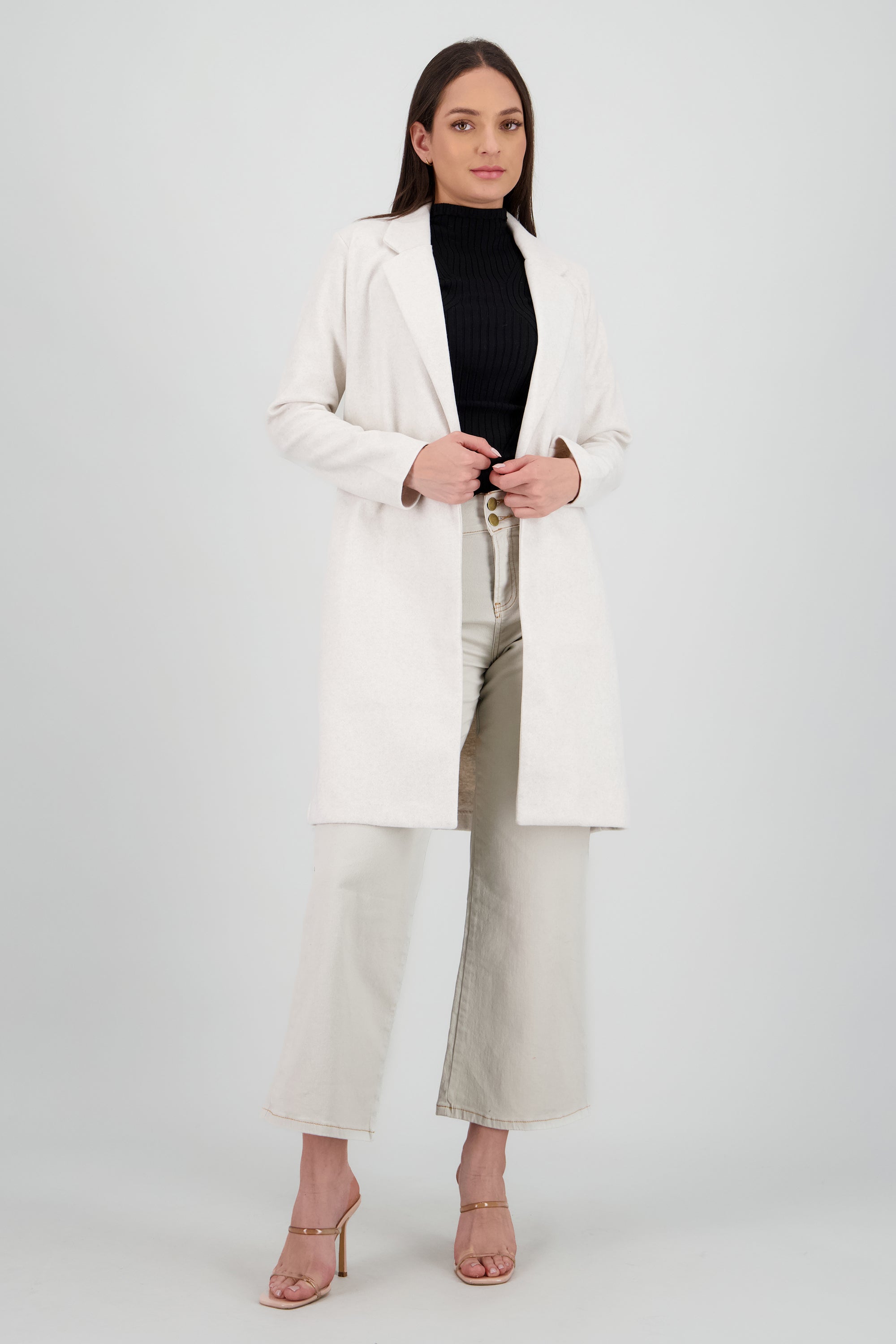 Saco largo liso CREMA