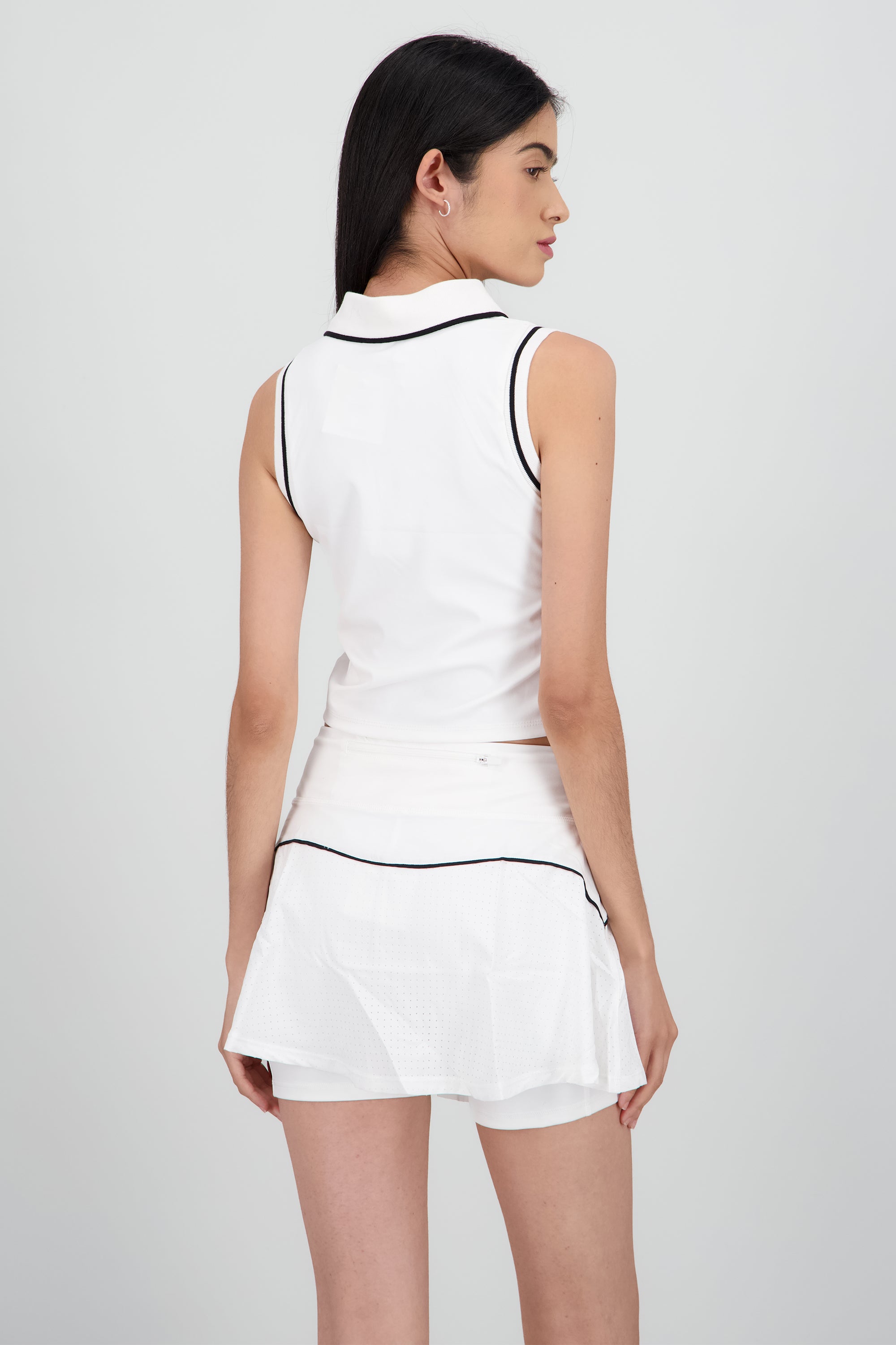 Top active polo contraste BLANCO COMBO