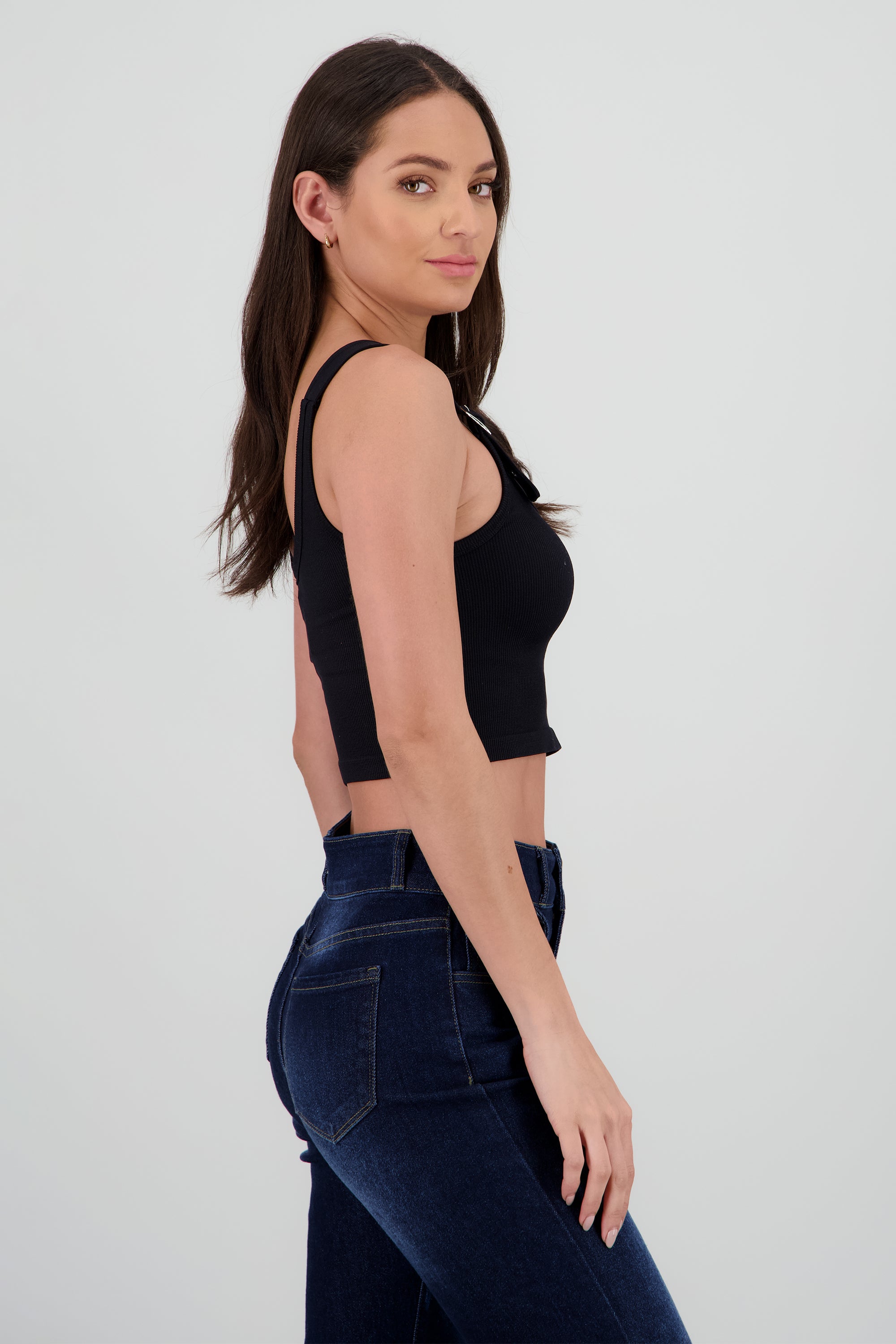 Top detalle hebilla tirantes NEGRO