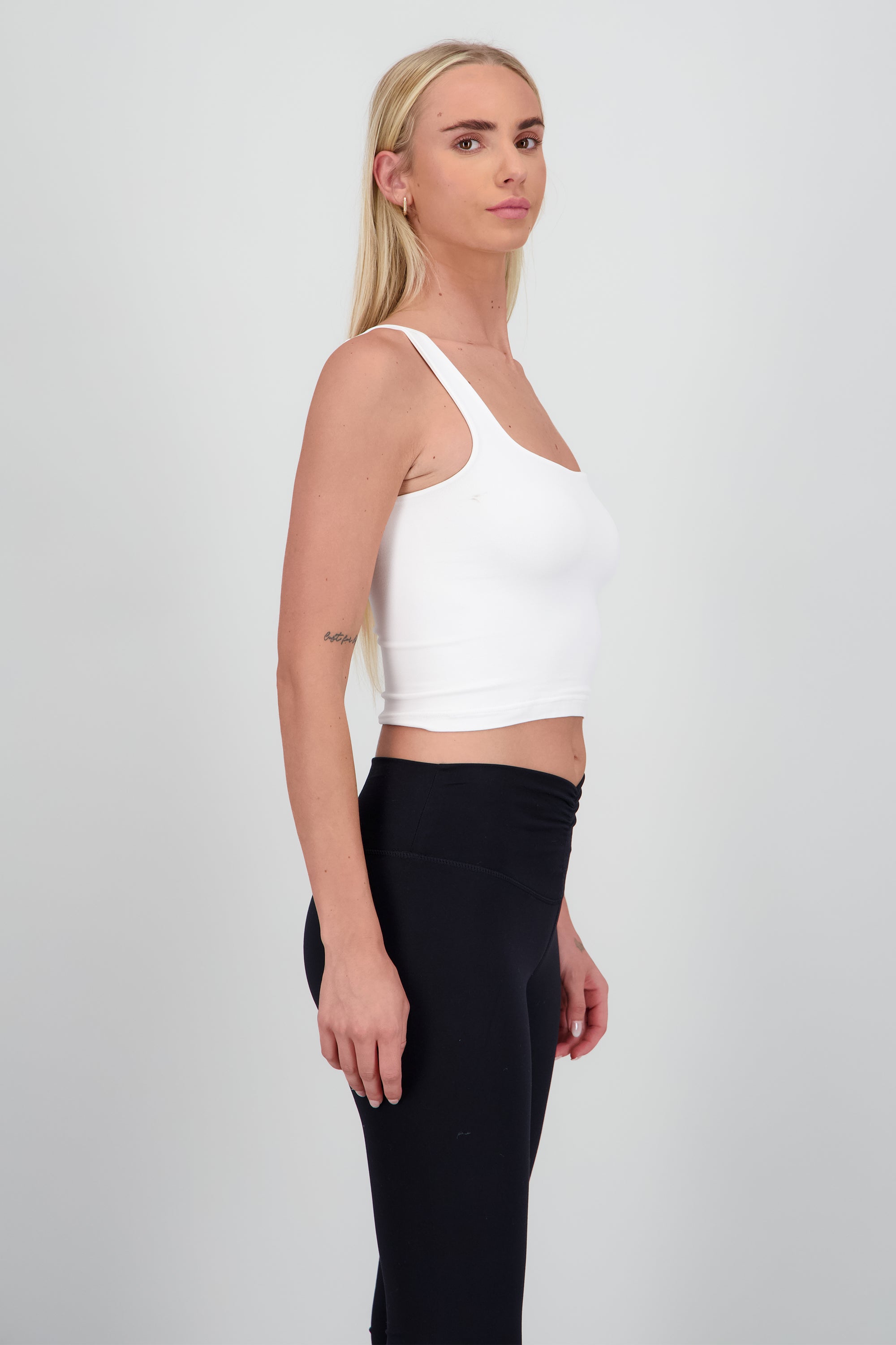 Top sin manga escote cuadrado BLANCO