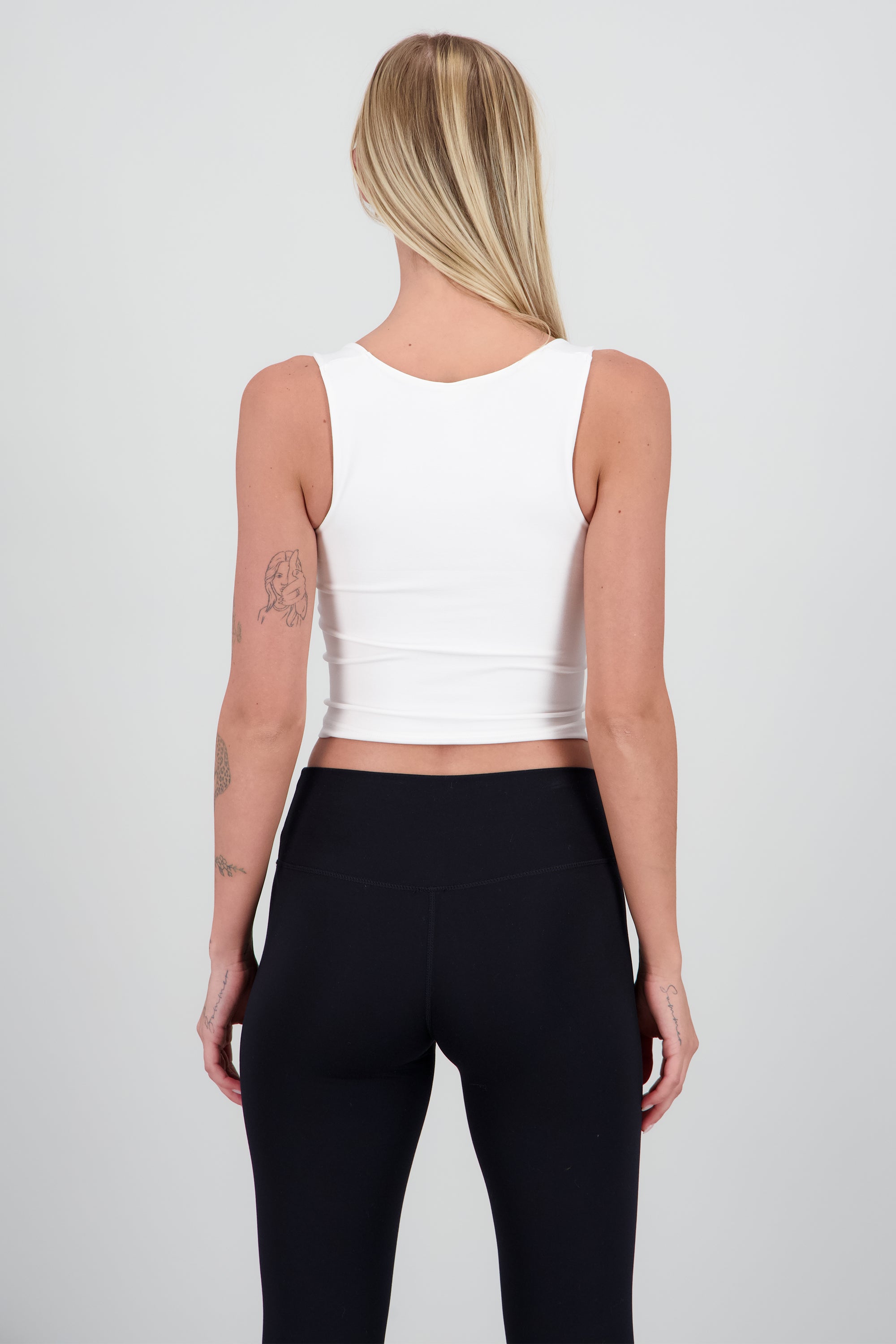 Top sin manga escote cuadrado BLANCO