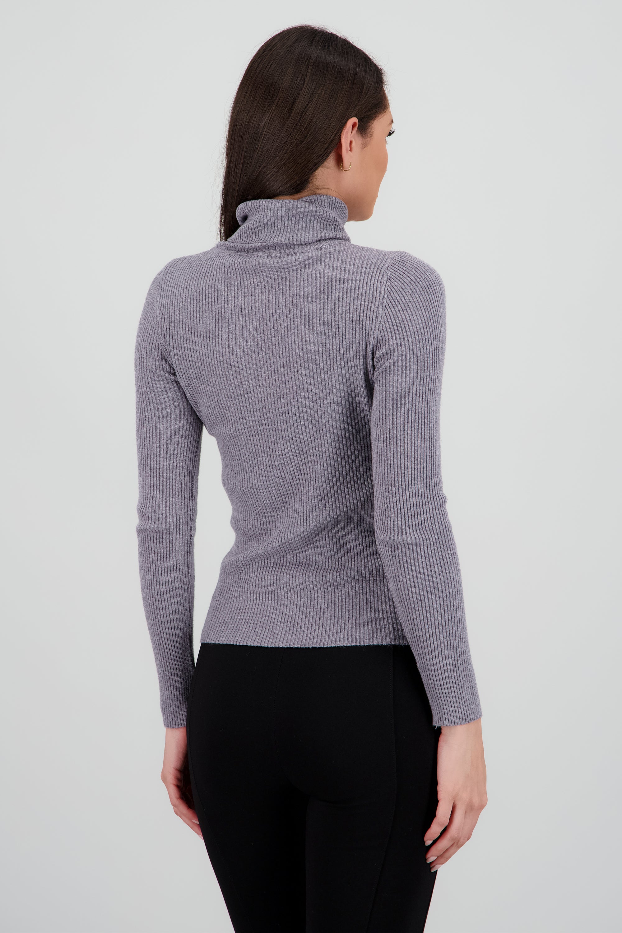 Top cuello alto manga larga GRIS