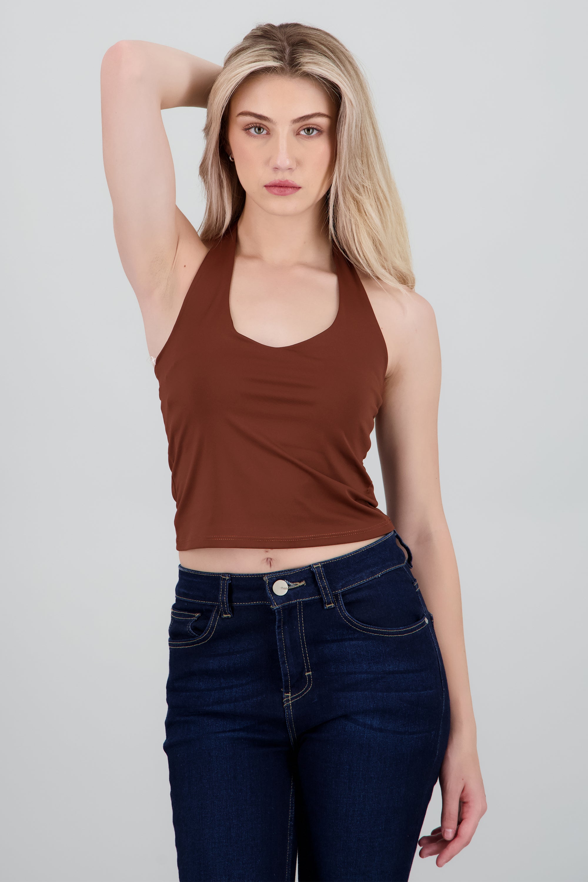 Top escote halter CHOCOLATE