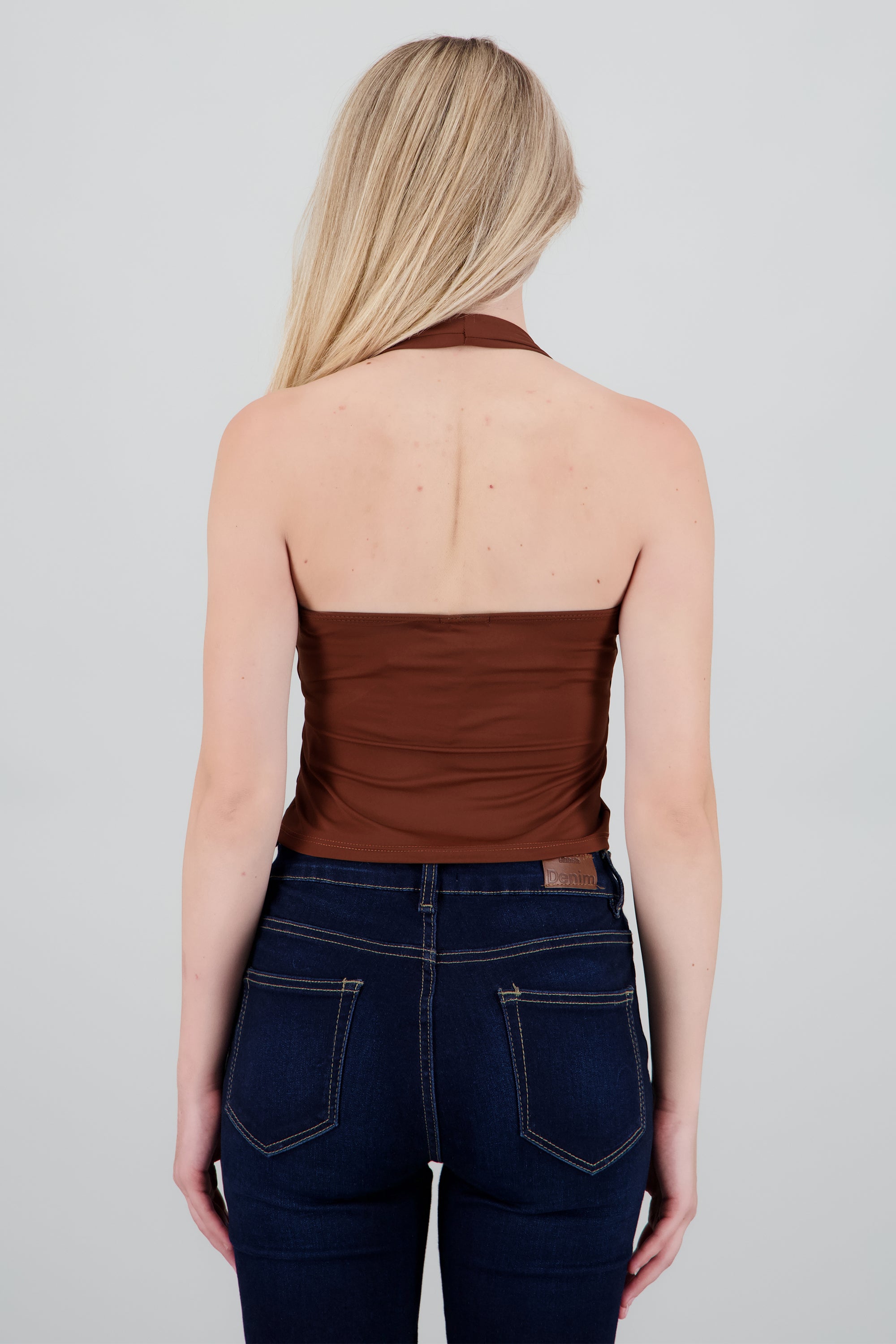 Top escote halter CHOCOLATE