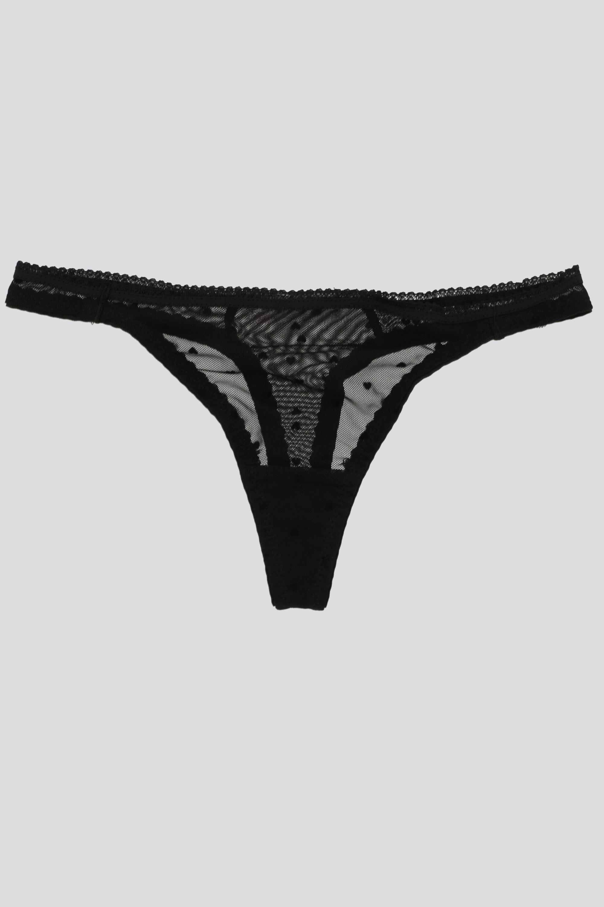 Tanga mini corazones bies NEGRO
