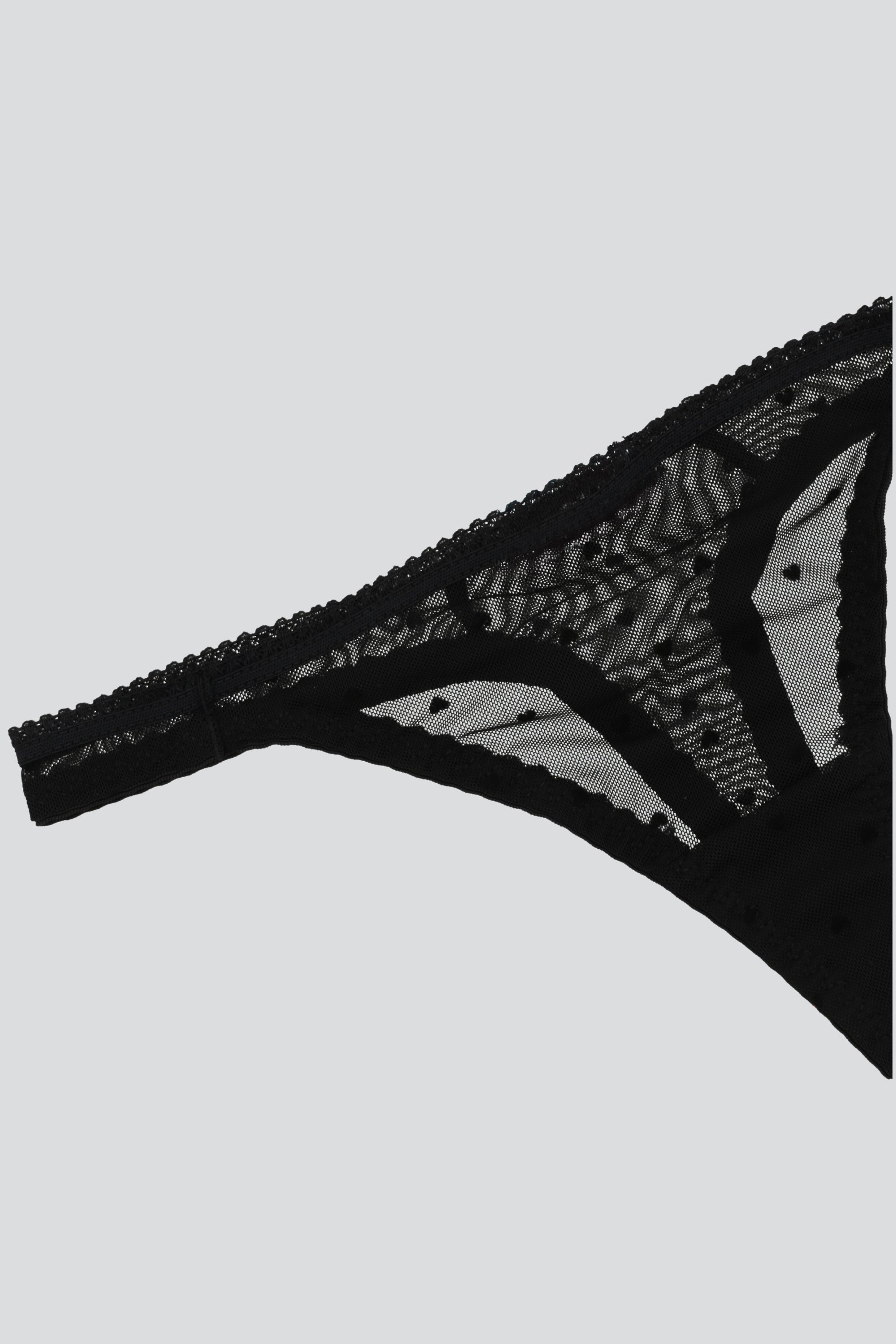 Tanga mini corazones bies NEGRO