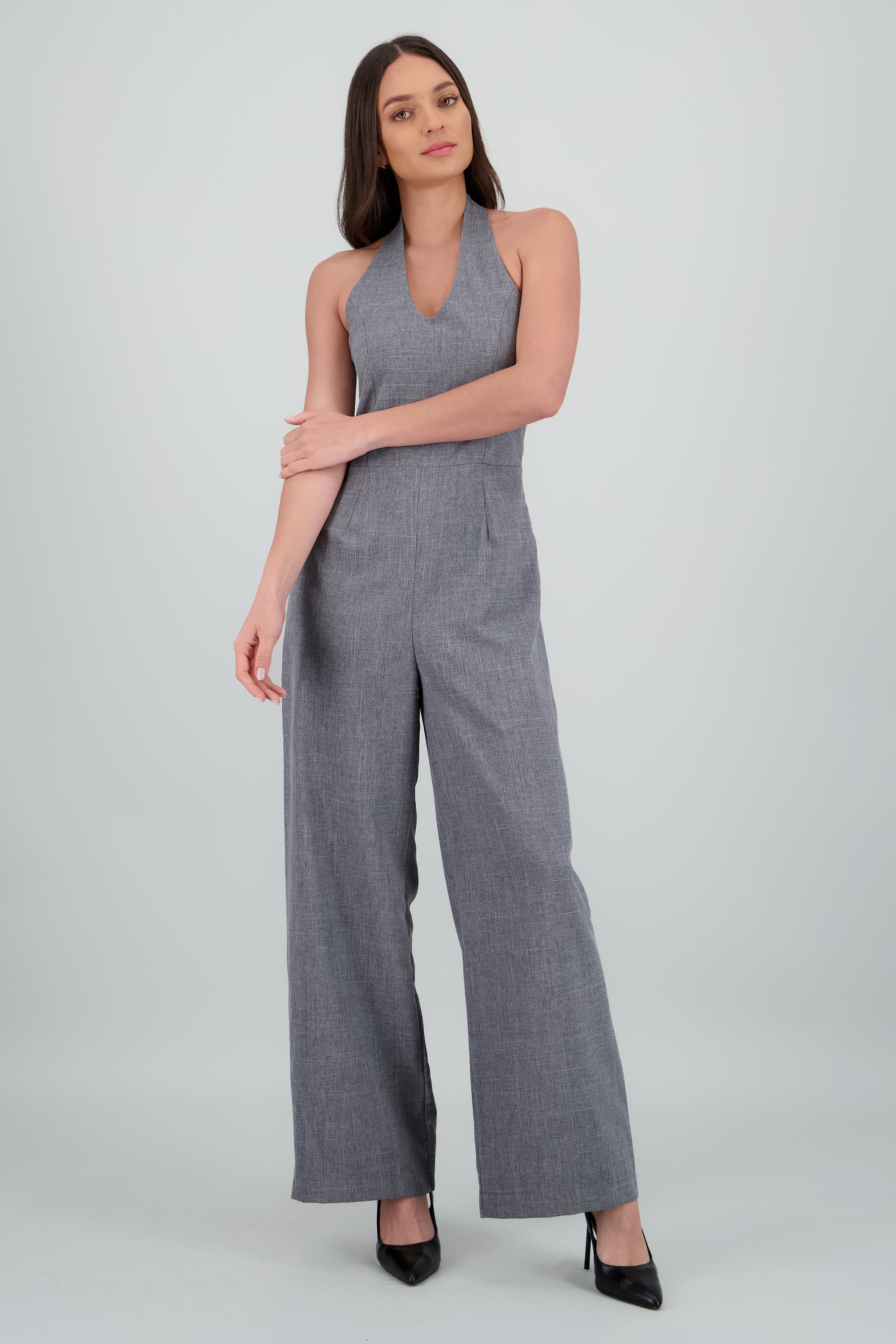 Jumpsuit sastreado halter GRIS