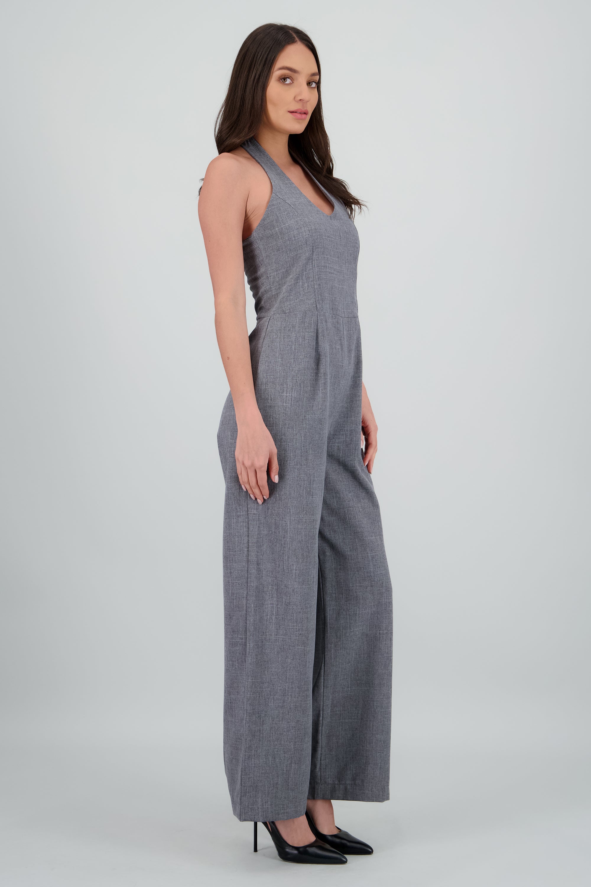 Jumpsuit sastreado halter GRIS