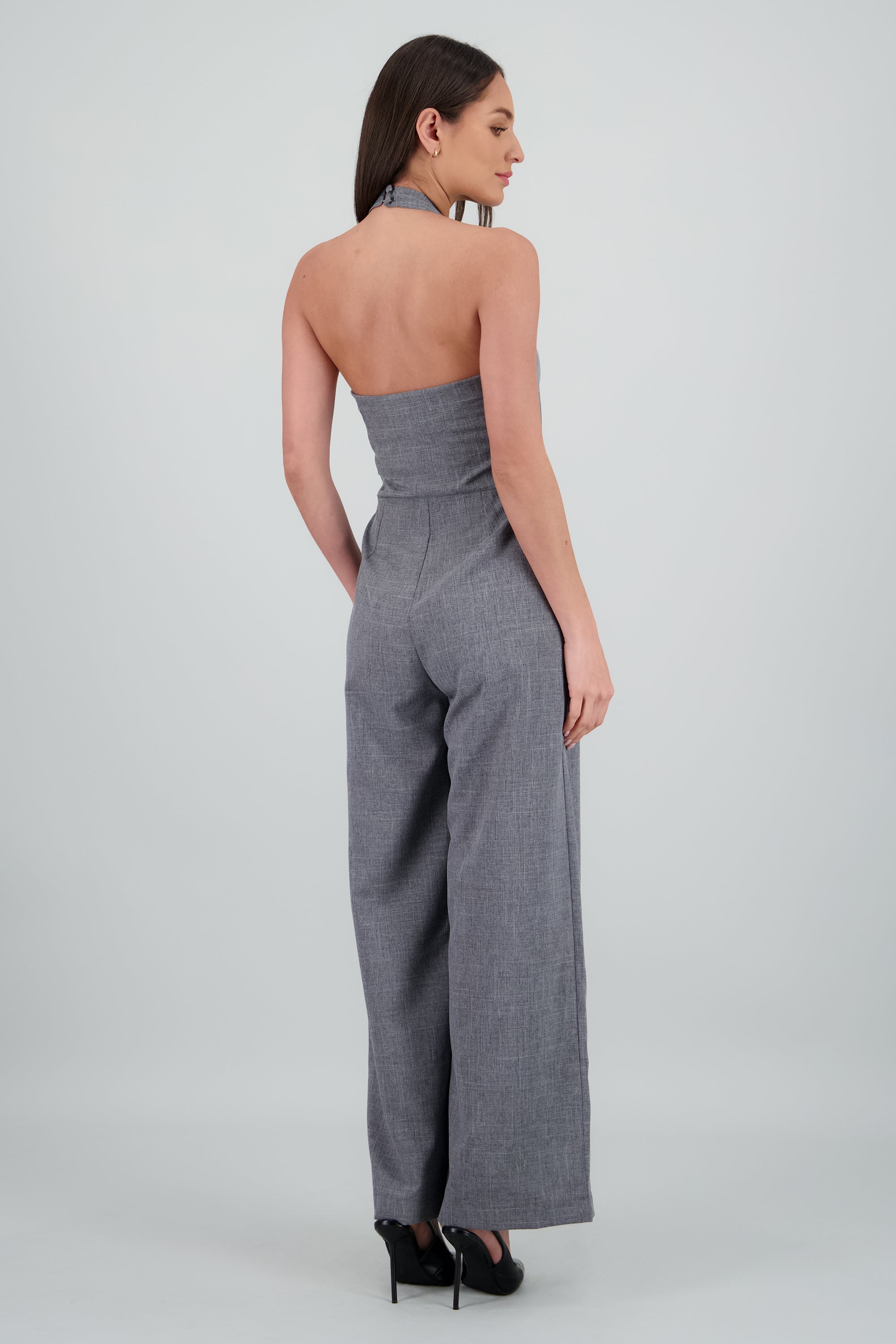 Jumpsuit sastreado halter GRIS