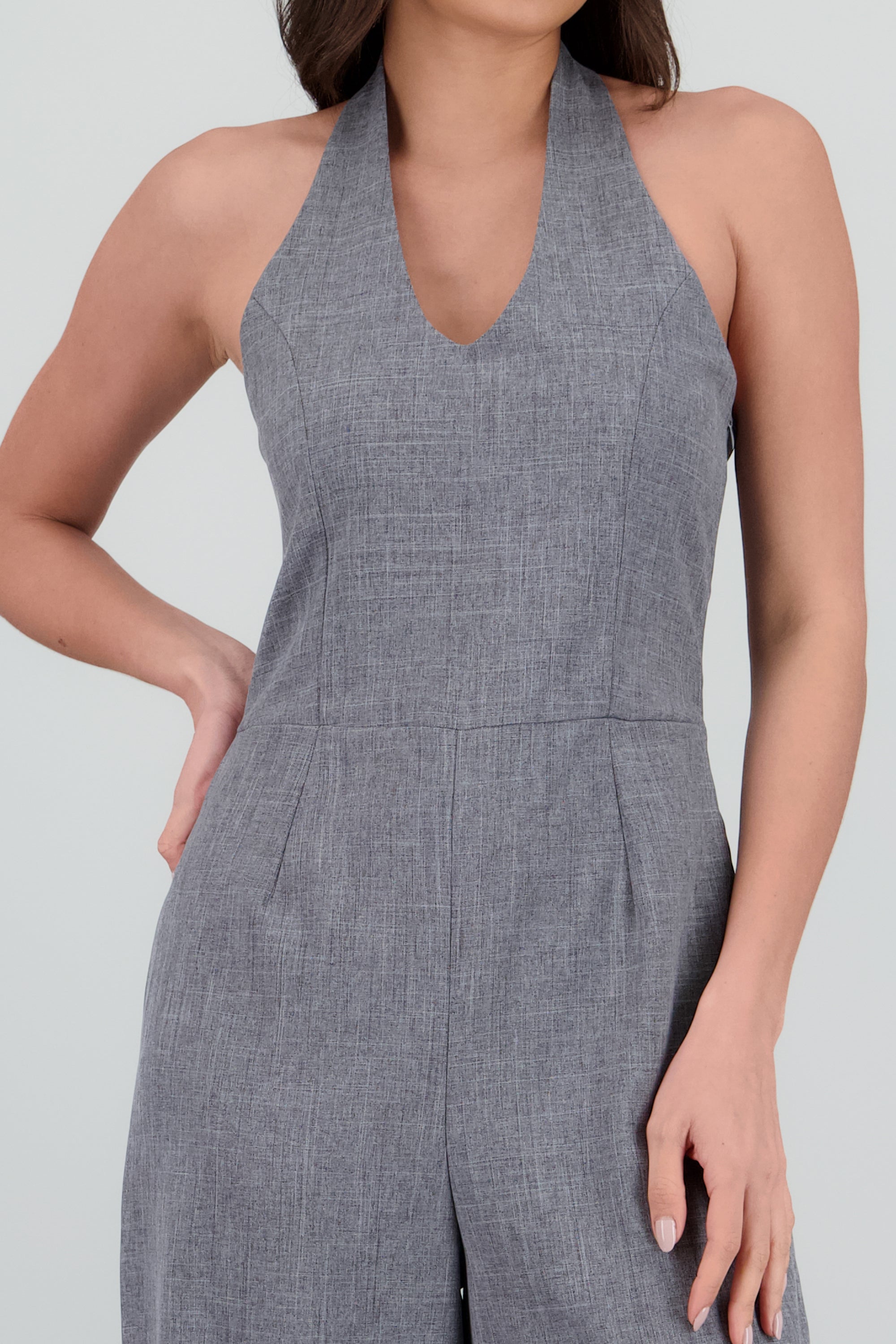 Jumpsuit sastreado halter GRIS