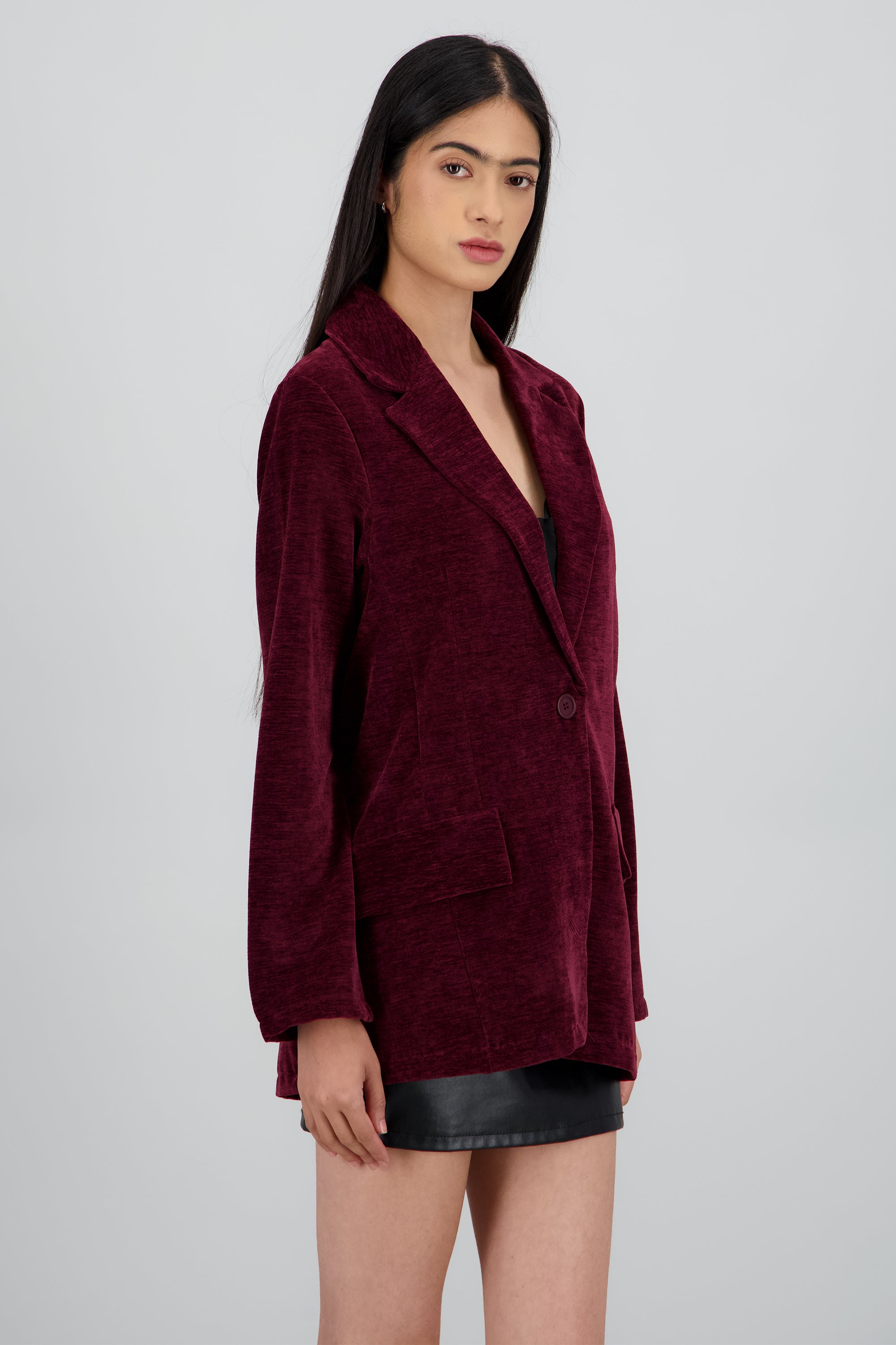 Saco largo terciopelo CIRUELA