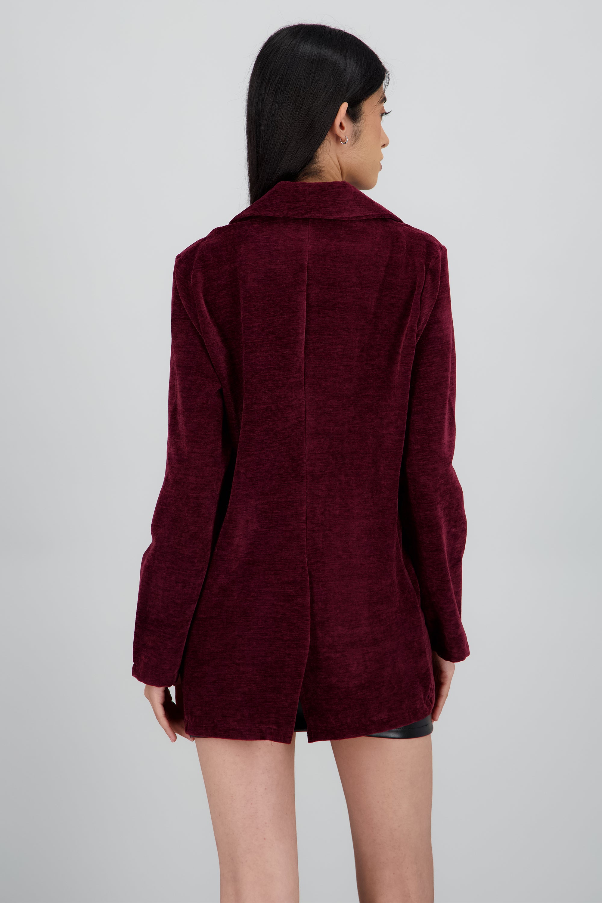 Saco largo terciopelo CIRUELA