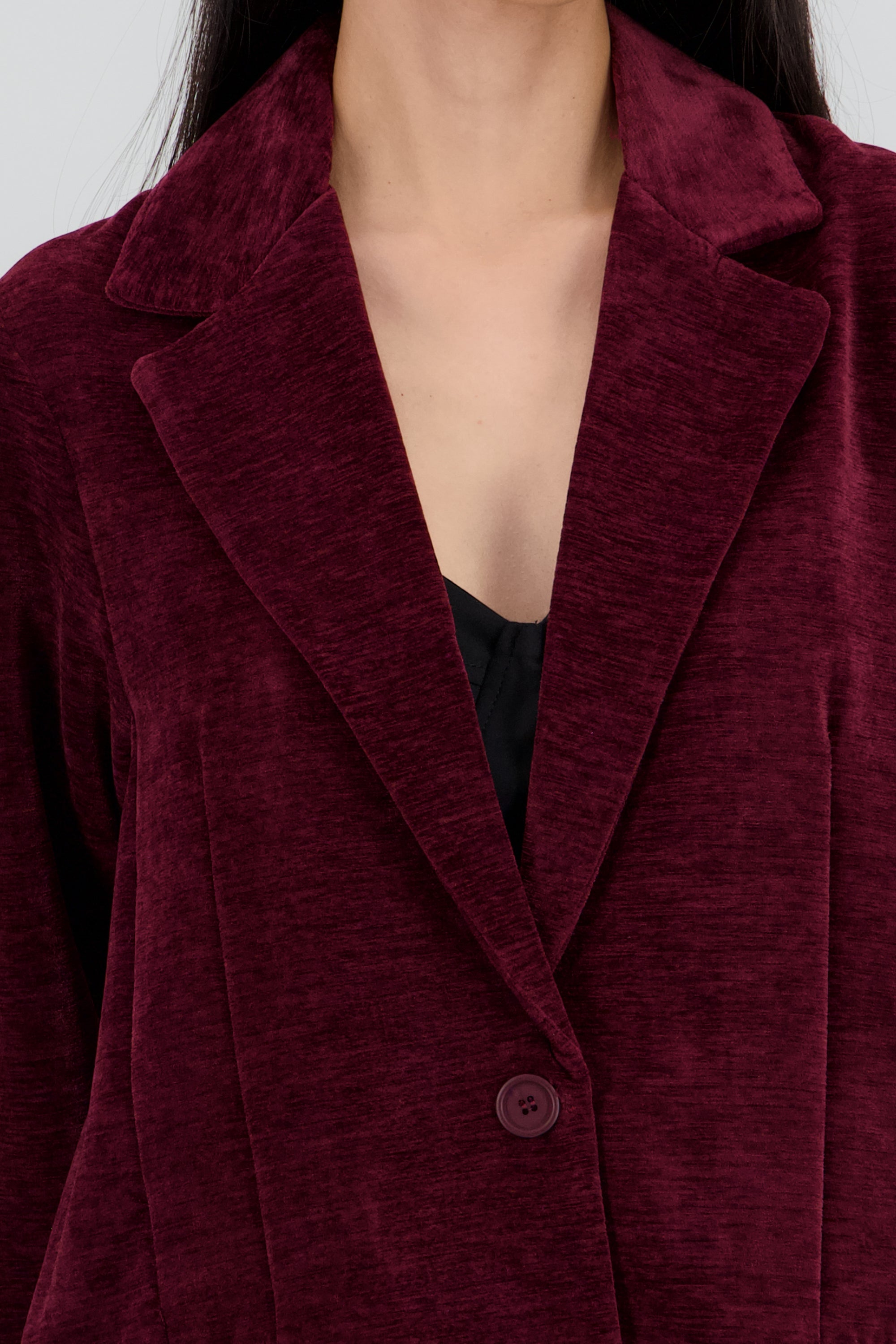 Saco largo terciopelo CIRUELA