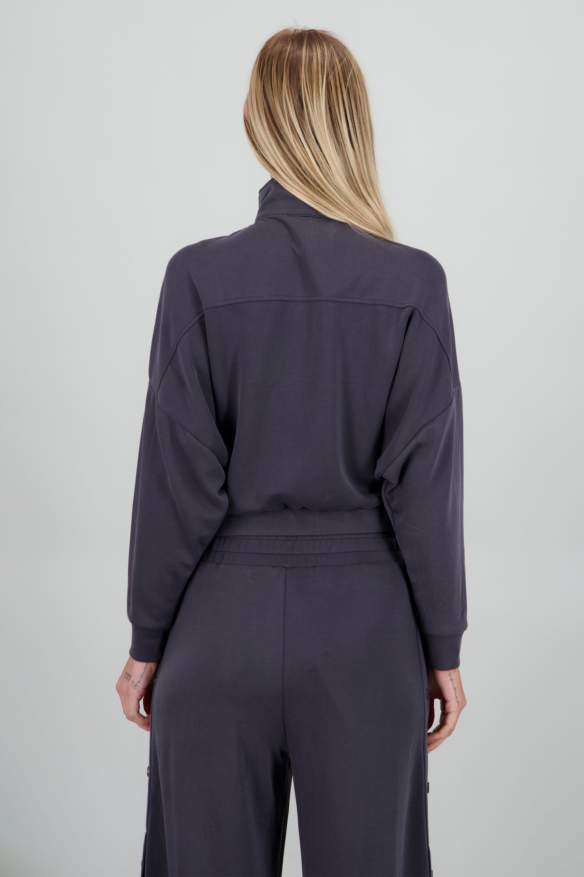 Sudadera con cierre y botones GRIS