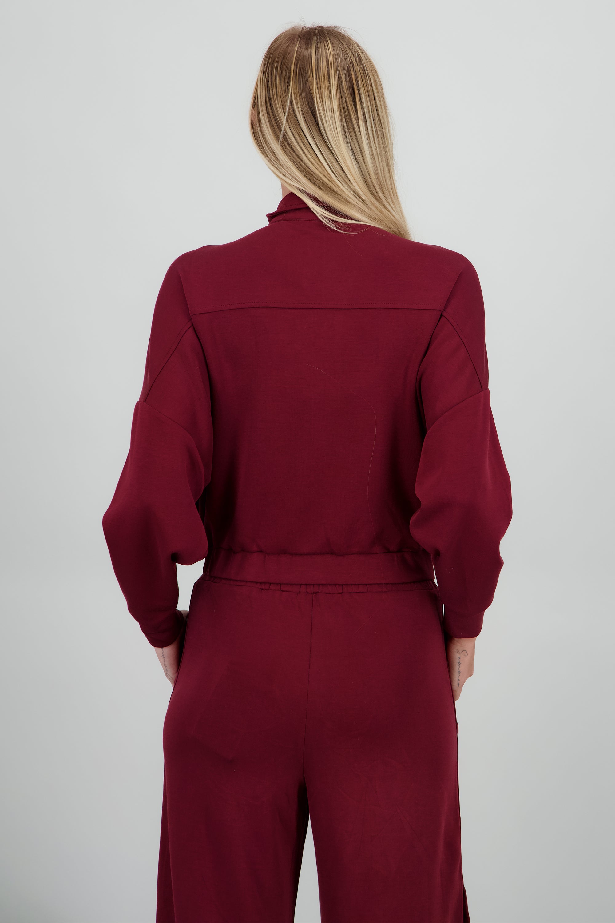 Sudadera con cierre y botones VINO