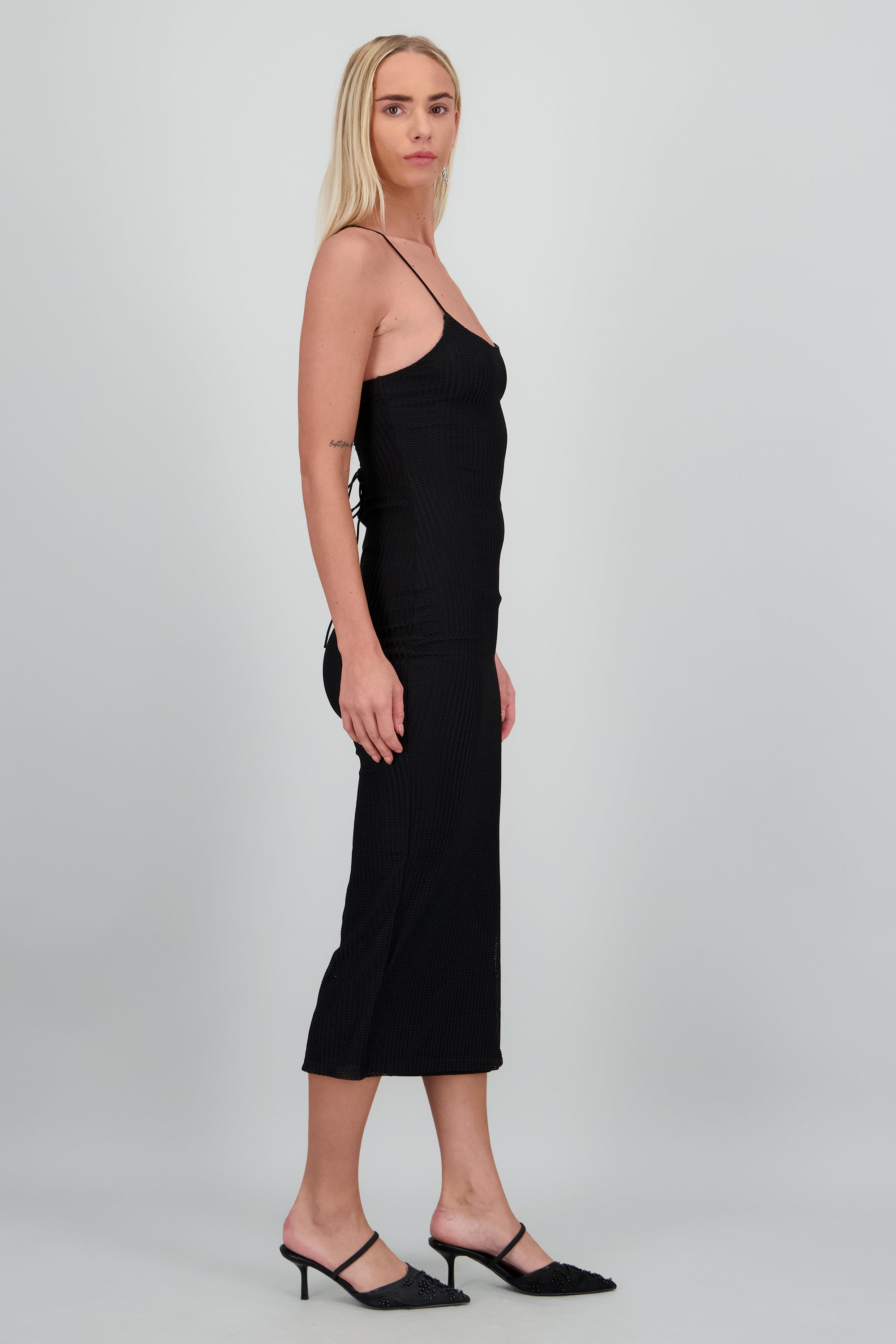 Vestido maxi red textura NEGRO