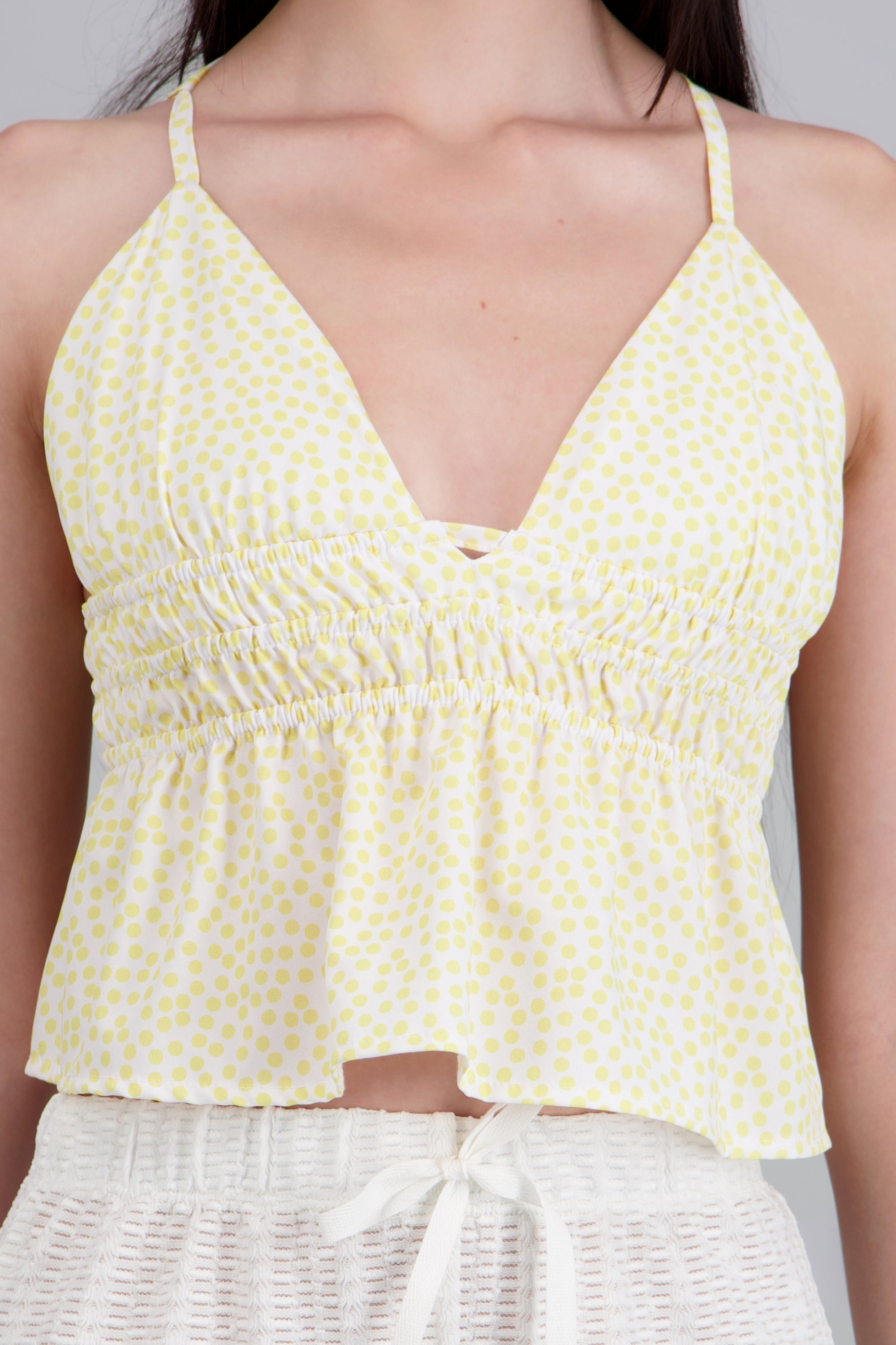 Top Tirante polka dots AMARILLO PASTEL